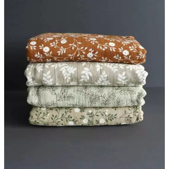 Premium Organic Muslin Swaddle Blankets (Pack of 2) - Soft Caramel Color for Baby Wrapping, Nursing Cover & Stroller Blanket
