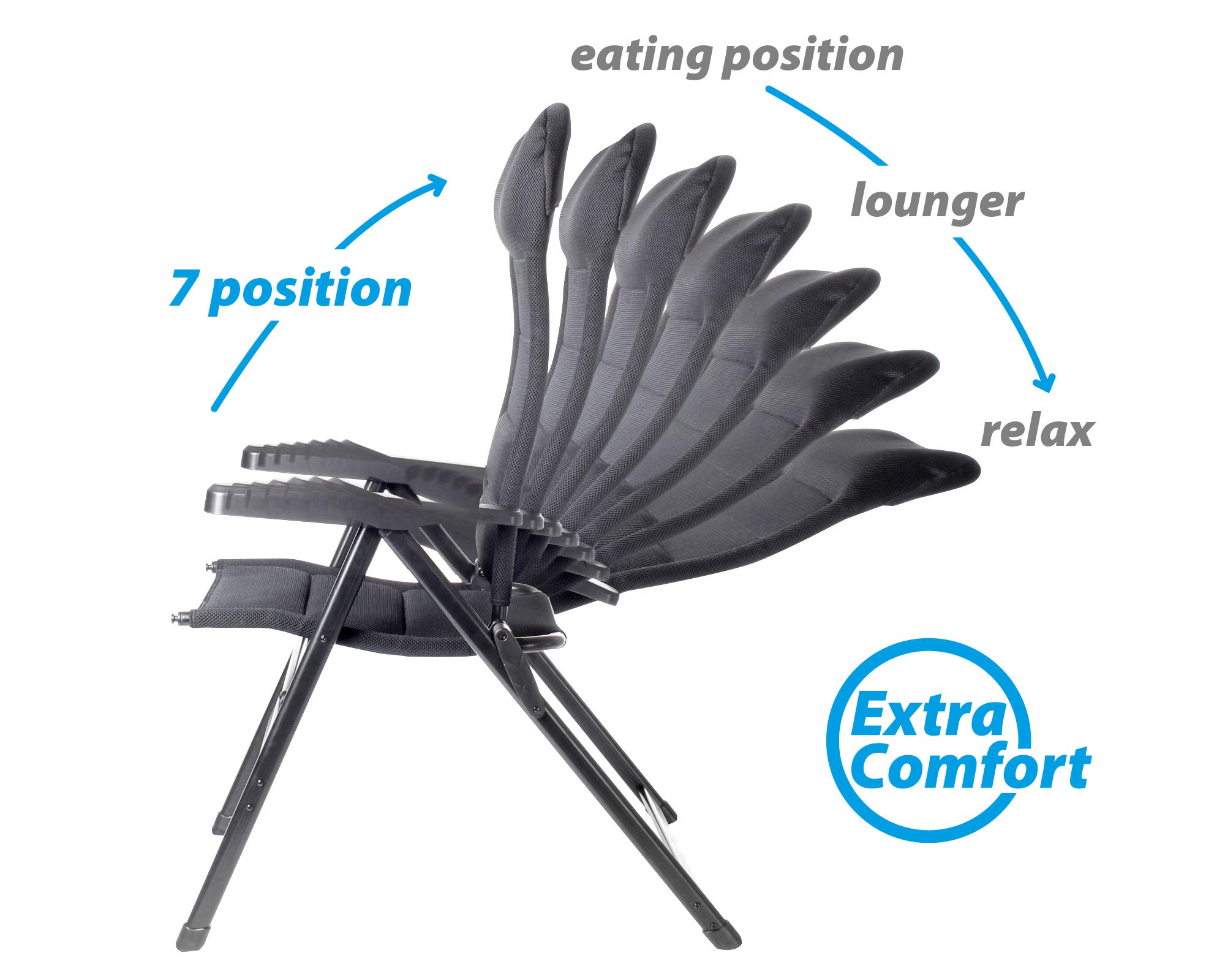 BRUNNER FRA601277 Aravel Camping Chaise Lounge Chair - Black, Portable Outdoor Folding Chair for Camping, Beach, Picnic, Backyard & Patio Relaxation