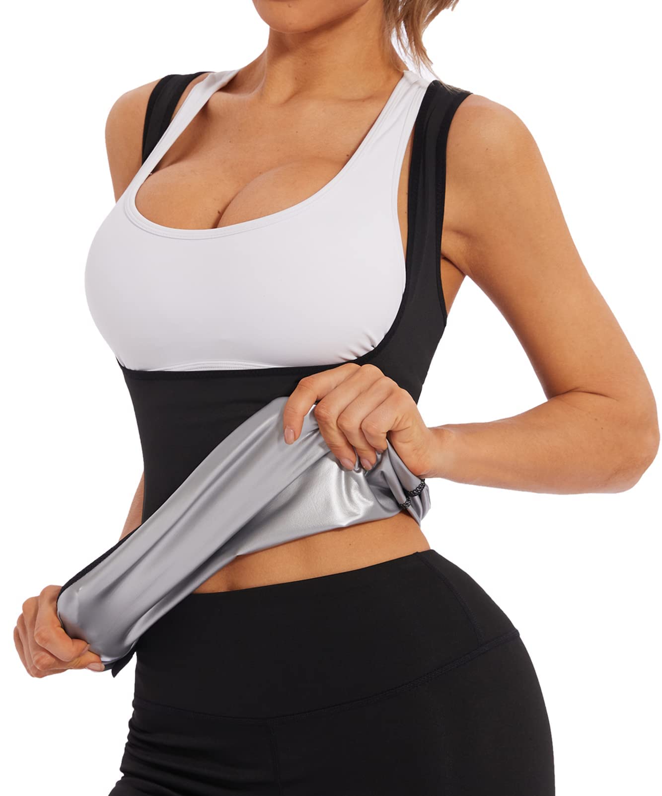 Women's Sweat Vest for Sauna & Workout - Waist Trainer T-Shirt for Weight Loss & Body Shaping - Slimming Gym Wear for Exercise & Fitness Training