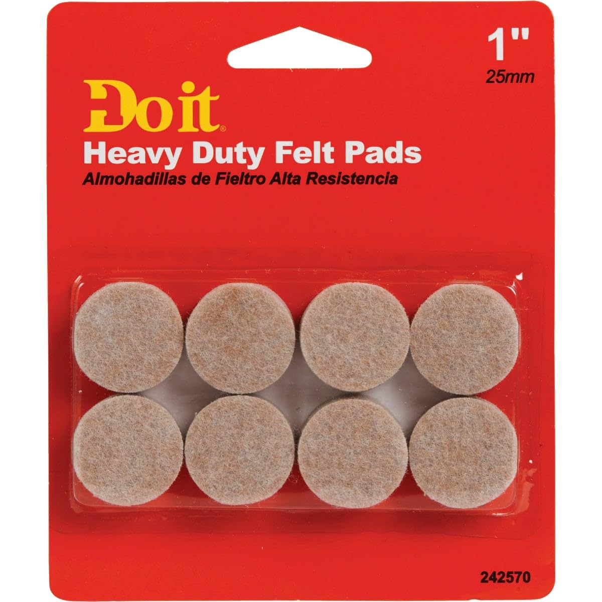 8 Pack 1 Inch Felt Leveling Pads for Furniture - Heavy Duty Anti-Slip Floor Protectors for Chairs, Tables, Washing Machines & Appliances (8 Pieces)