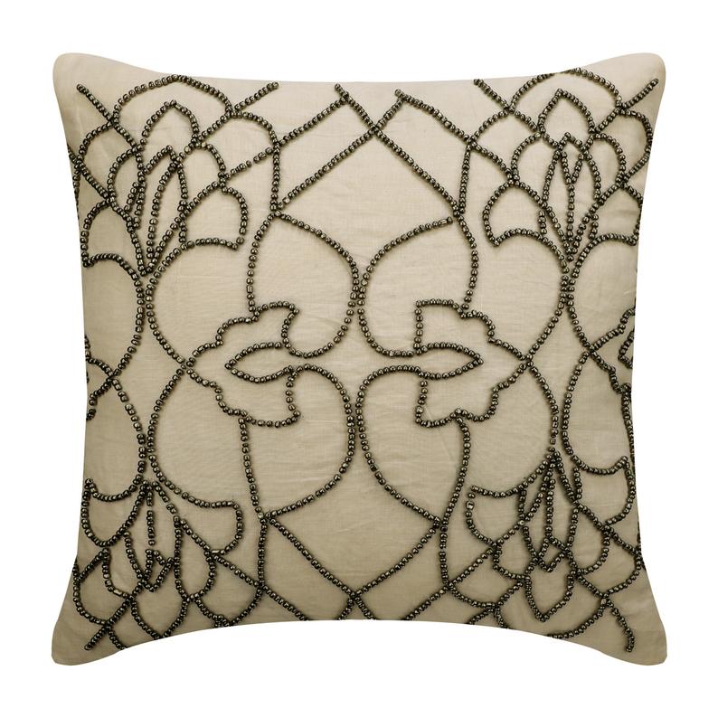 Beige Linen Throw Pillow Cover with Magnetic Closure - Soft Decorative Cushion Case for Sofa, Bed, Couch - Home Decor & Living Room Accessories