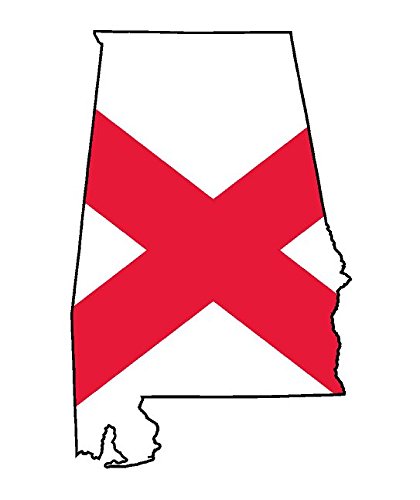 Alabama State Flag Vinyl Decal - Distressed American Pride Sticker for Cars, Trucks, Windows & Laptops - USA Black & White Design - Waterproof 5 Inch - Perfect for Tailgating, College Dorms & Office Decor