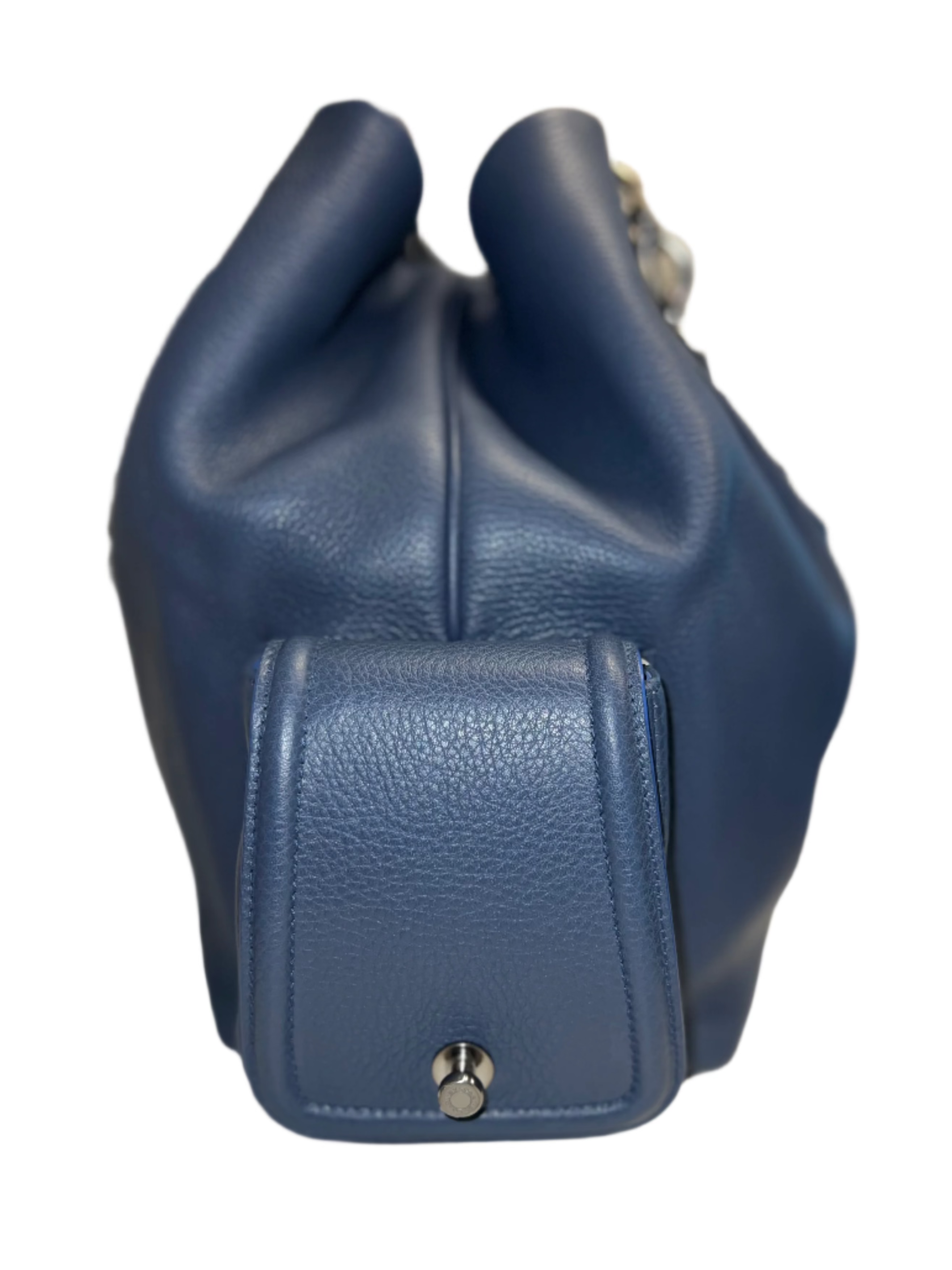 Bvlgari Chiara Collection Blue Leather Handbag for Women - Luxury Designer Tote for Work, Travel & Evening Events