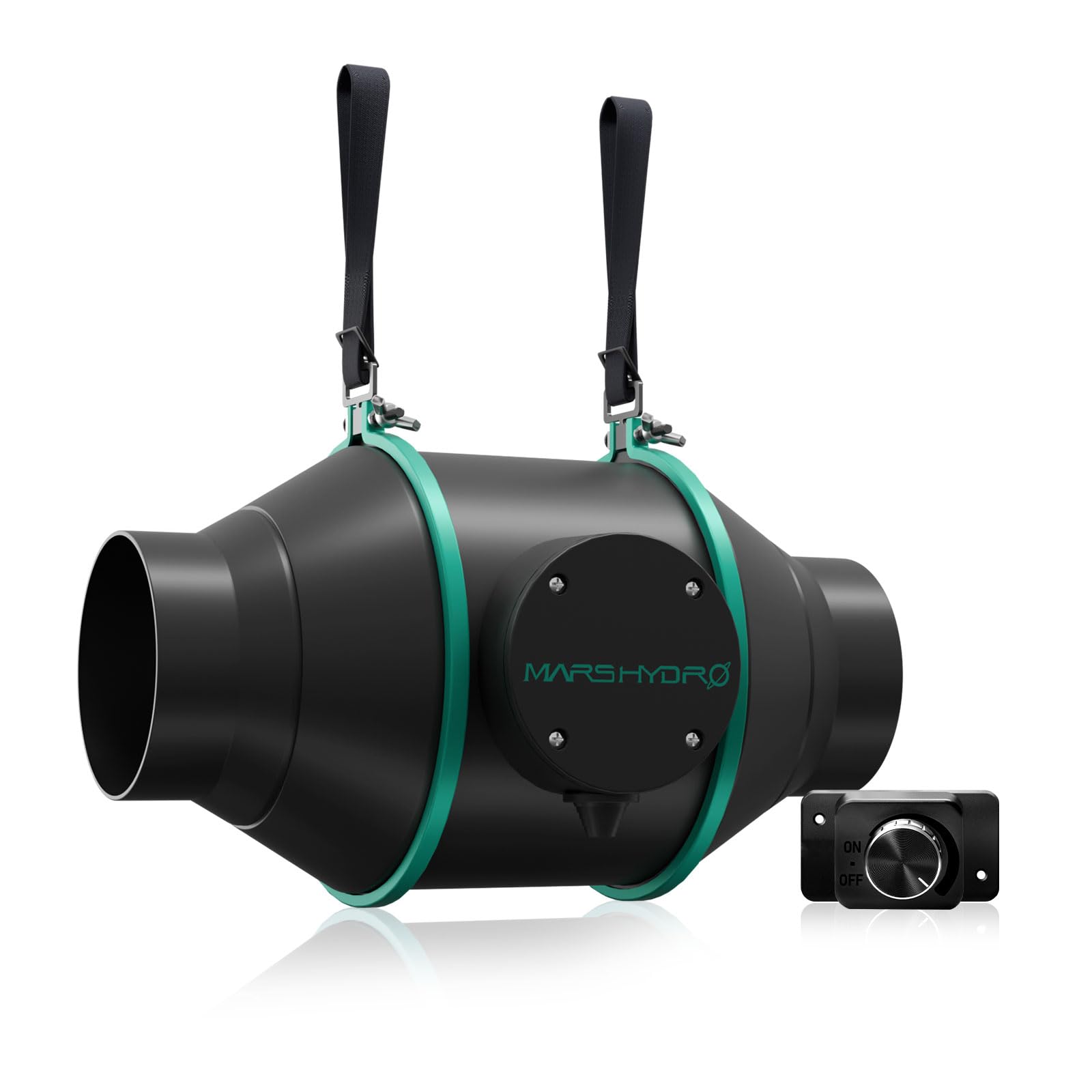 MARS HYDRO 4 Inch Inline Fan with Variable Speed Controller - 205 CFM Quiet & Efficient Inline Duct Fan - Ventilation Exhaust Fan for Grow Tents, Hydroponics, Cooling Booster - Perfect for Indoor Gardening, Greenhouse Ventilation & Home Cooling Systems