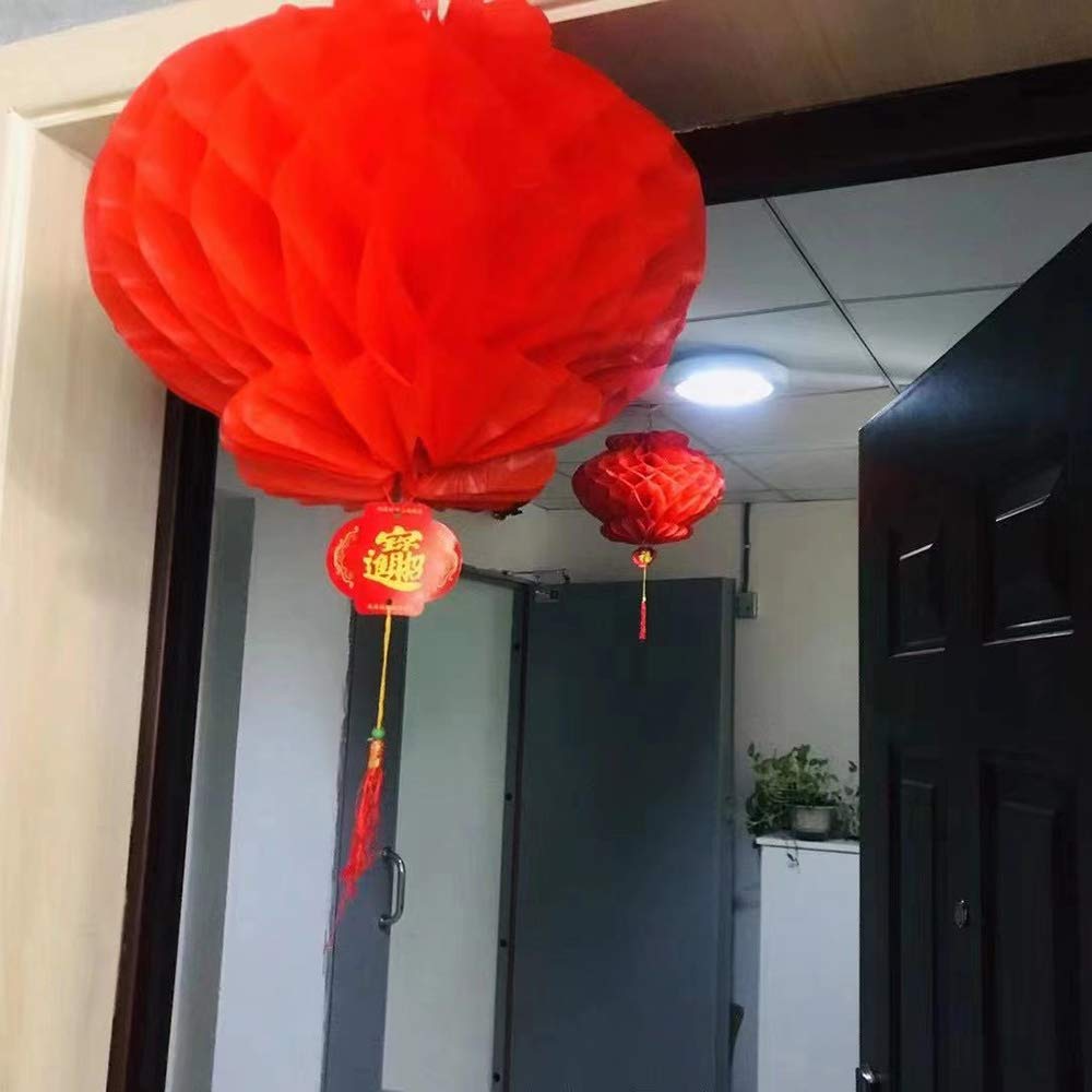 20PCS 12 Inch Red Chinese Palace Lanterns - Waterproof Hanging Decorations for Chinese New Year, Spring Festival, Mid-Autumn Moon Festival, Weddings, Parties, Garden & Indoor Decor (X-Large)