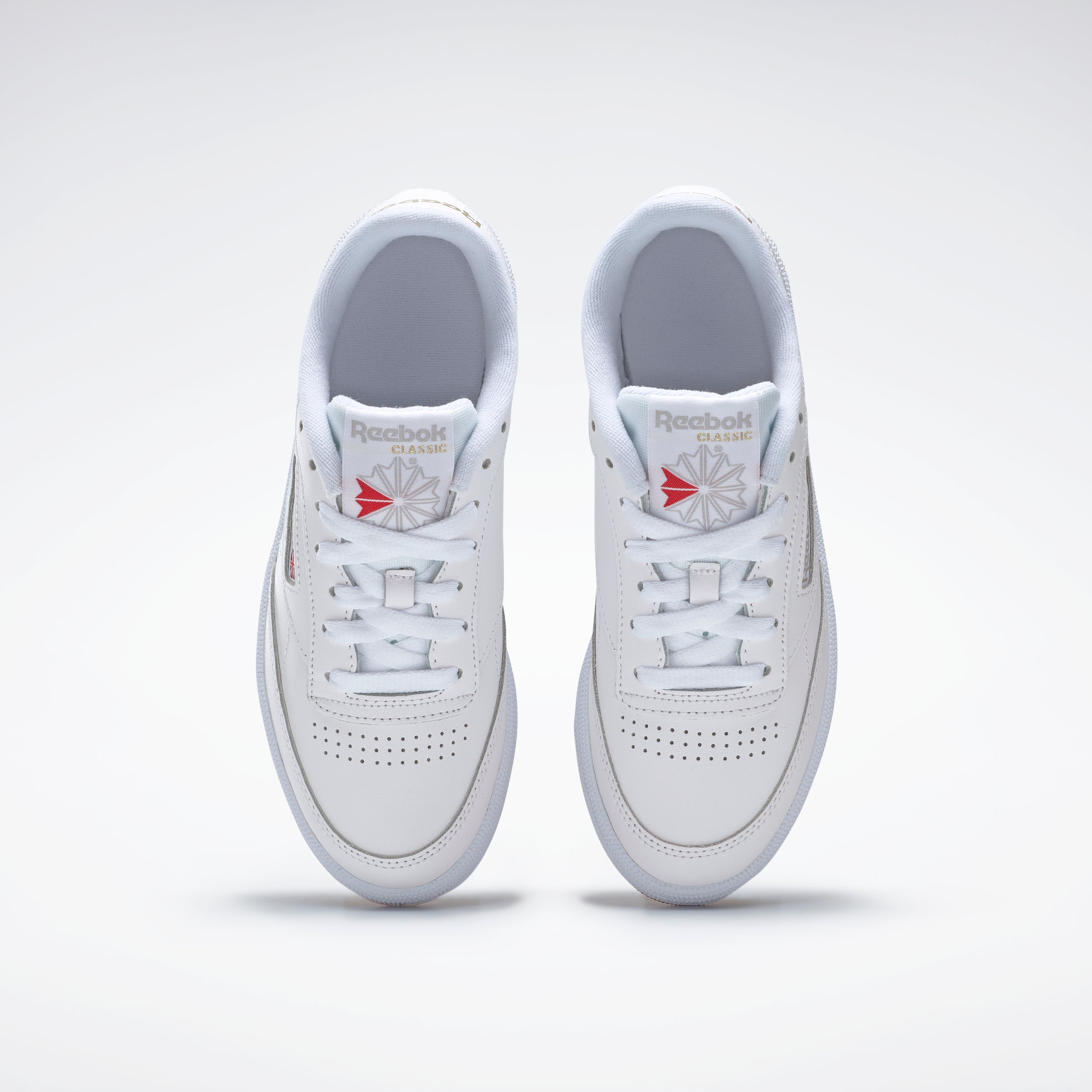 Reebok Club C 85 Vintage Sneakers - White, Light Grey & Gum Sole | Classic Casual Shoes for Men & Women | Perfect for Everyday Wear, Gym & Street Style