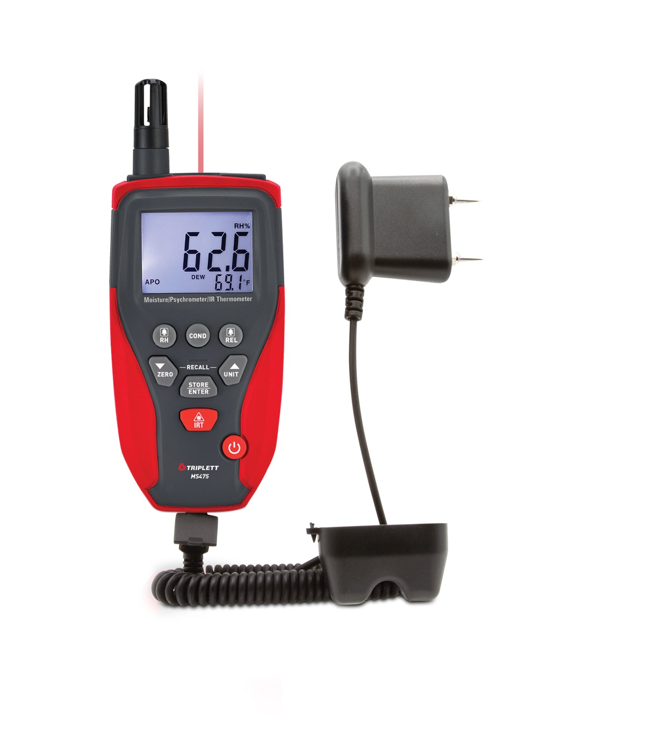 MS475 Digital Hygrometer Psychrometer with IR Thermometer - Accurate Humidity Temperature Meter for Home, Greenhouse, and Industrial Use