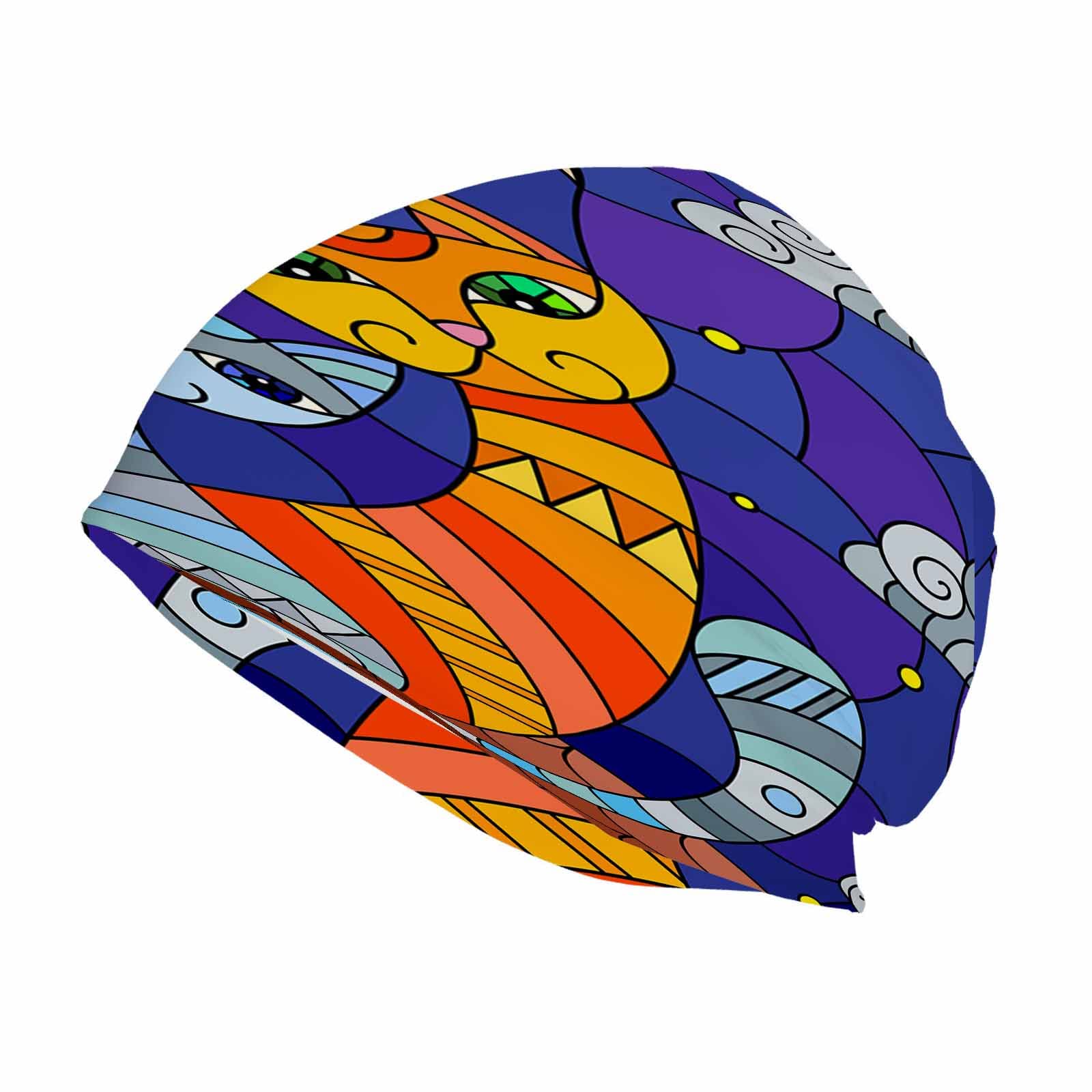 Beabes Colorful Stripes Beanie Hat - Soft Unisex Knit Winter Hat for Men & Women - Perfect for Outdoor Activities, Skiing, and Casual Wear