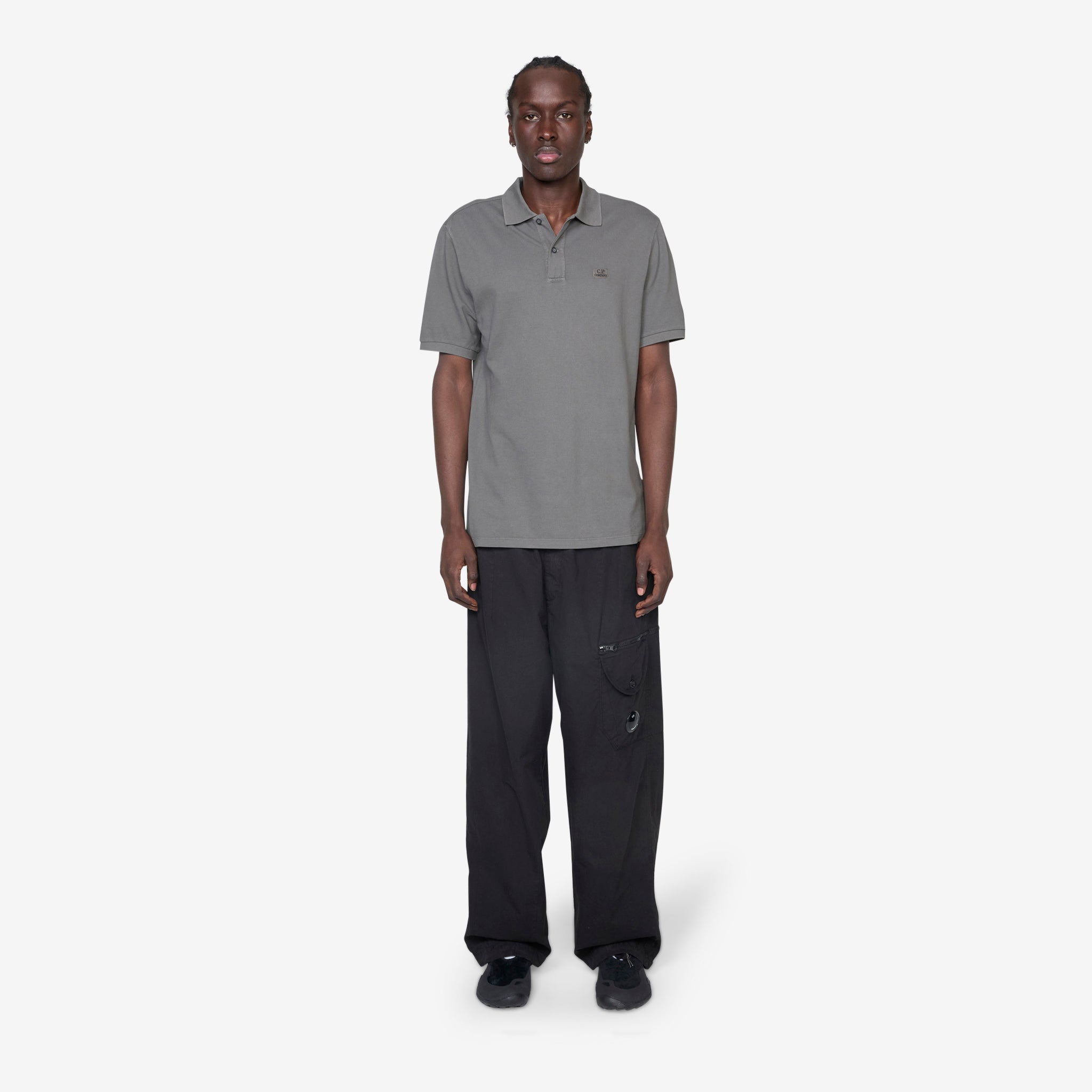 24/1 Piquet Logo Polo Shirt in Smoked Pearl - Classic Men's Casual Wear for Golf, Business & Everyday Outfits