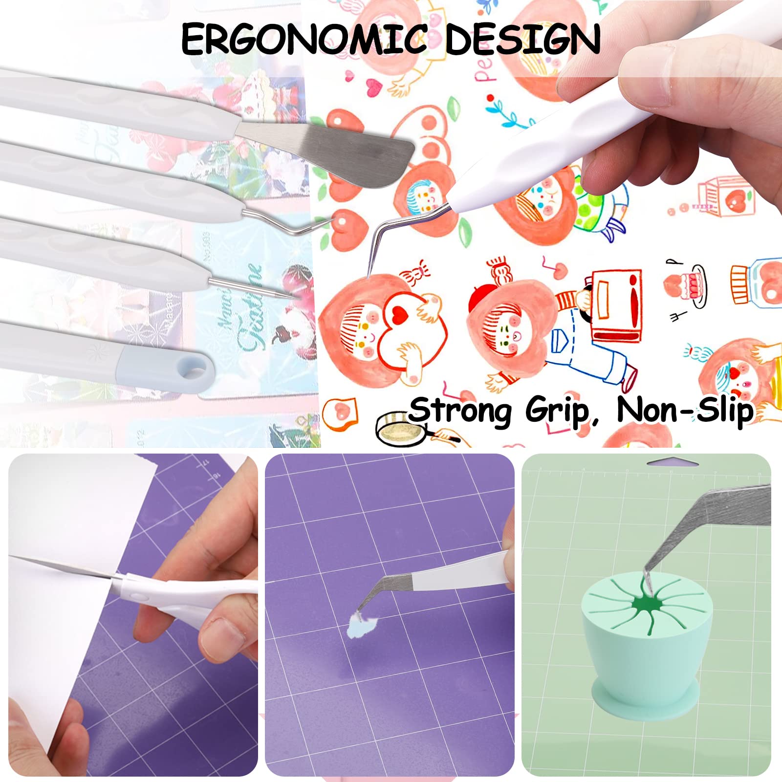 **44-Piece Cricut Machine Accessories Bundle - Compatible with Cricut Maker & Explore | Weeding Tool, Colored Pencils, Cutting Mat, Scraper, Ruler & Adapter | Perfect for DIY Crafts, Scrapbooking & Vinyl Cutting**