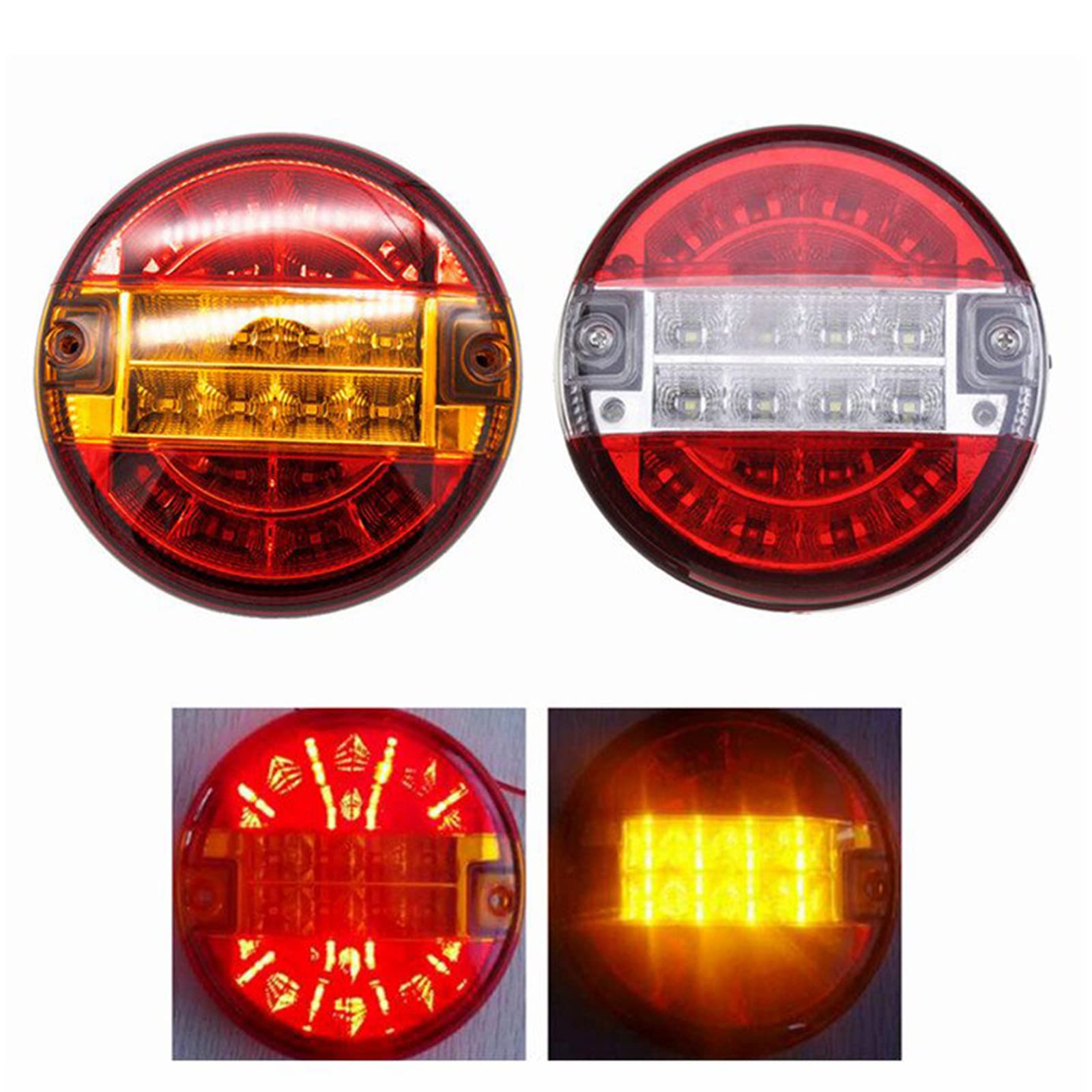 Universal LED Tail Side Marker Light - Red & Amber Front Rear Clearance Light with Turn Signal & Parking Indicator for Trailer Truck Night Driving | Durable Waterproof Design for Heavy Duty Vehicles & Commercial Transport