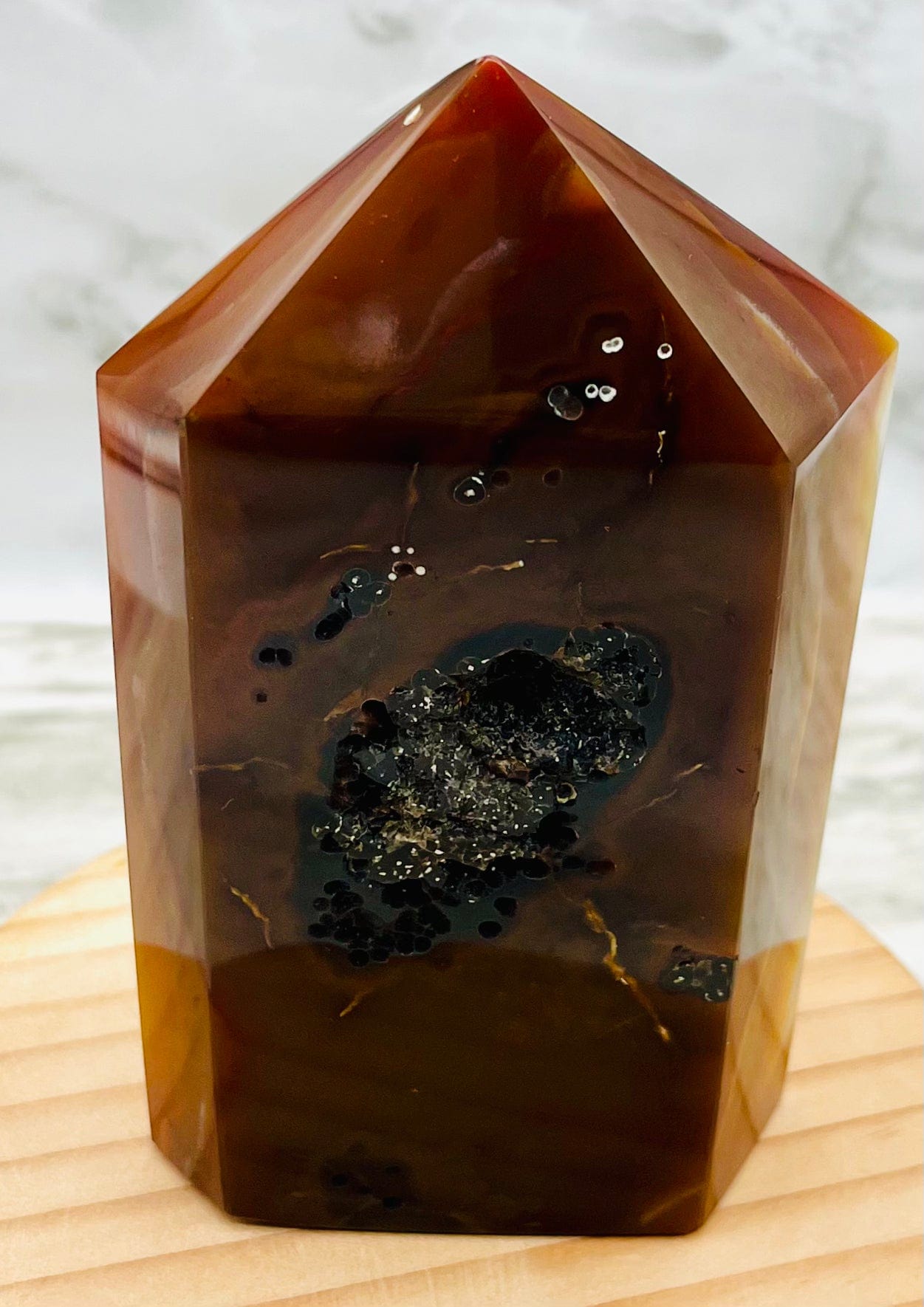 Natural Agate & Quartz Crystal Tower - Healing Stone for Meditation, Reiki, Yoga & Home Decor | Spiritual Energy Enhancer & Feng Shui Gift