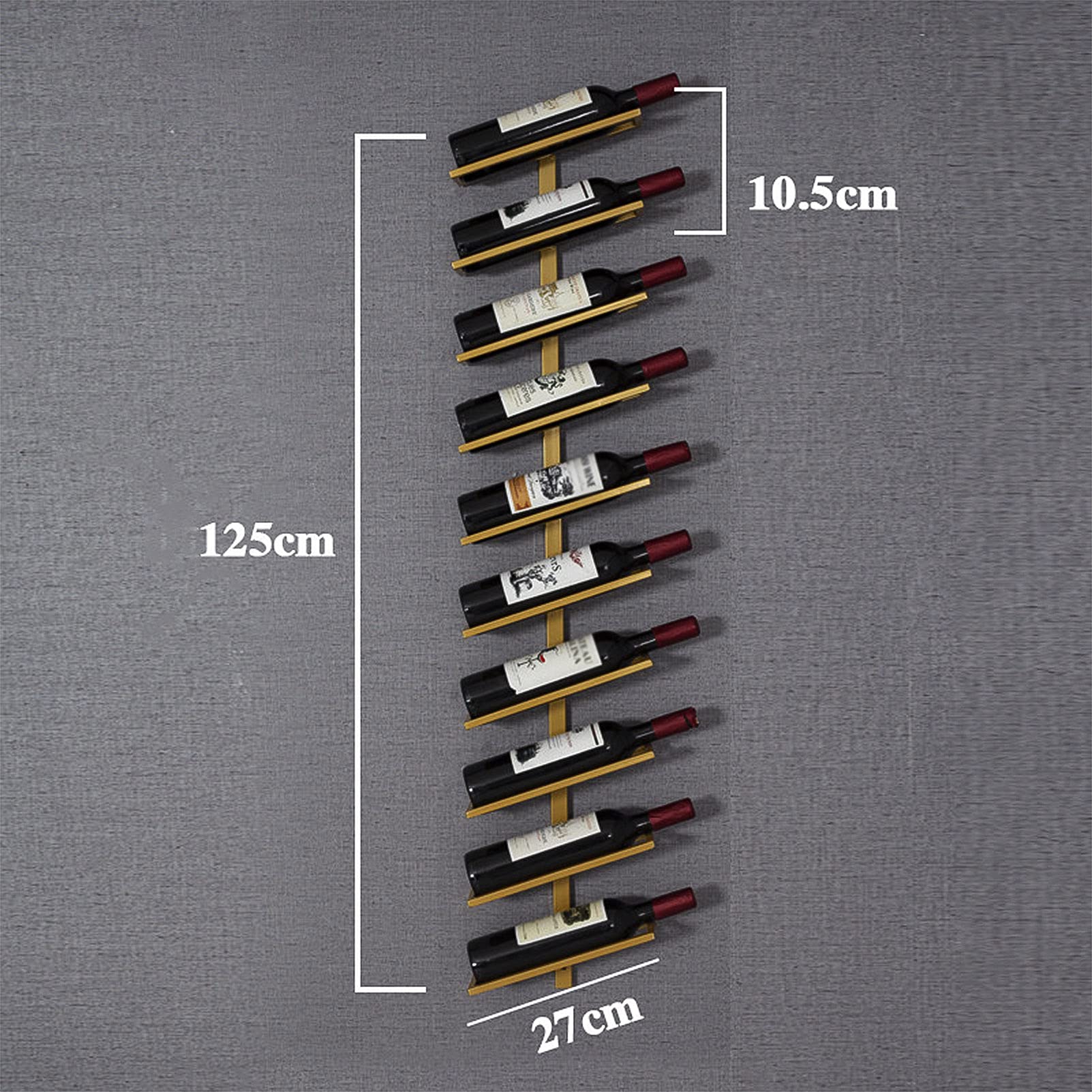 Wall-Mounted Wine Rack Holder for 2/4/6/8/10/12 Bottles - Durable Metal Wine Storage Shelf in Bronze/Black/Gold - Perfect for Kitchen, Bar, Restaurant or Wine Cellar Organization - Ideal for Home Entertaining & Commercial Use