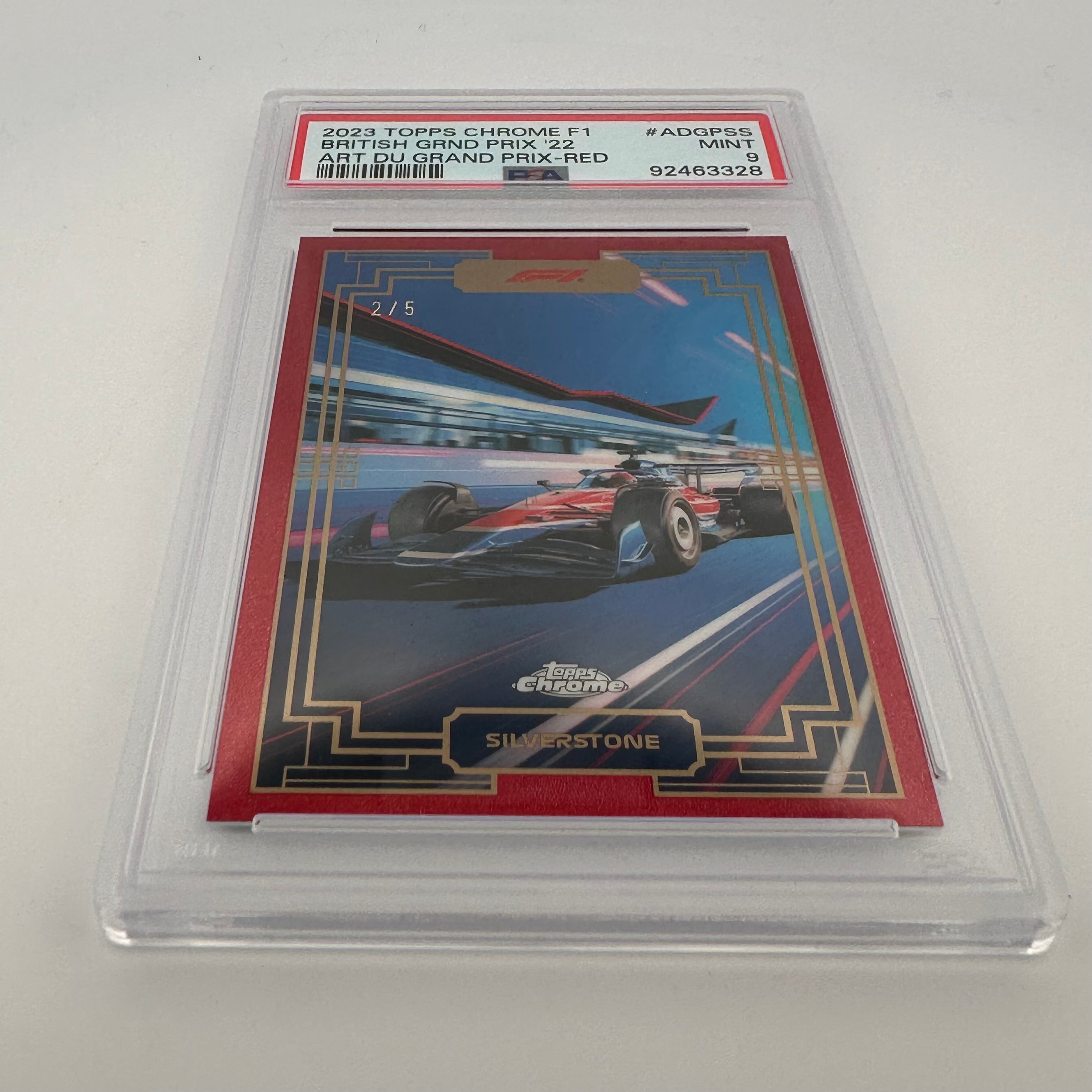 PSA 9 2023 Chrome Art du Grand Prix 2/5 Red Silverstone #ADGPSS - Collectible Racing Card for Display & Investment