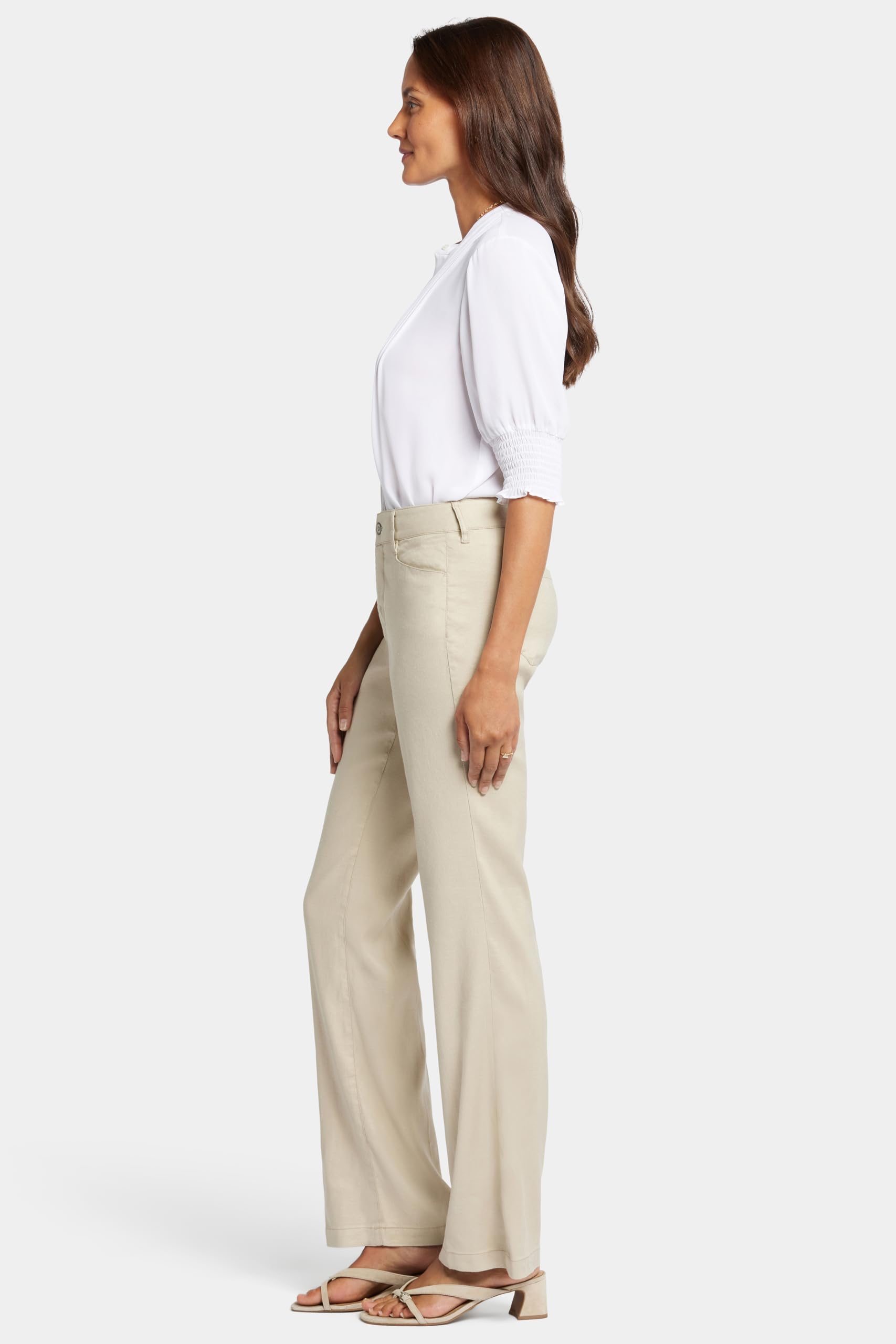 NYDJ Women's Stretch Linen Pants - Comfortable Slim Fit Trousers for Work, Office & Casual Wear | Breathable Summer Pants for Women