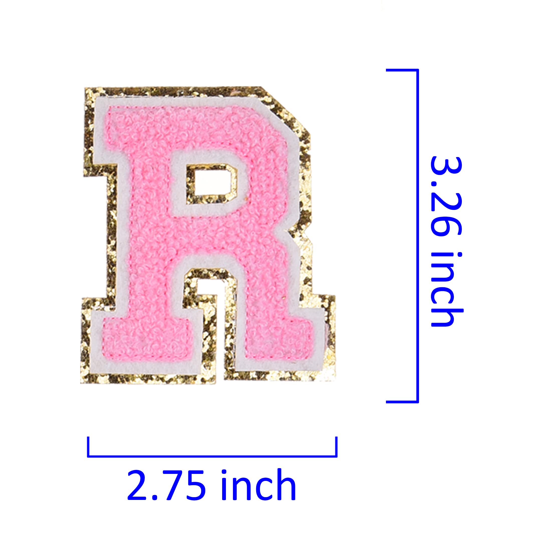 Kare & Kind Iron On Letter Patches - Chenille Embroidered Alphabet R Patch for Clothing, DIY Crafts & Customization - Perfect for Shirts, Jackets, Bags, Hats, Uniforms & Handmade Projects - Washable & Durable Sew On/Iron On Applique