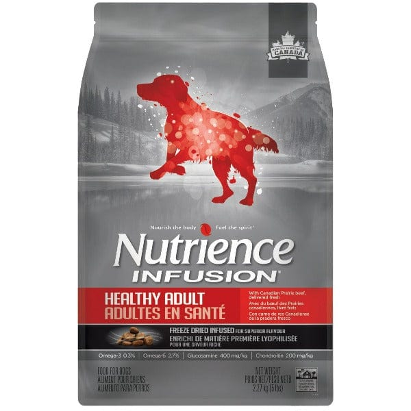 Nutrience Infusion Healthy Adult Beef Recipe Dry Dog Food - High Protein Grain-Free Kibble for Active Dogs - Perfect for Daily Meals & Training Rewards