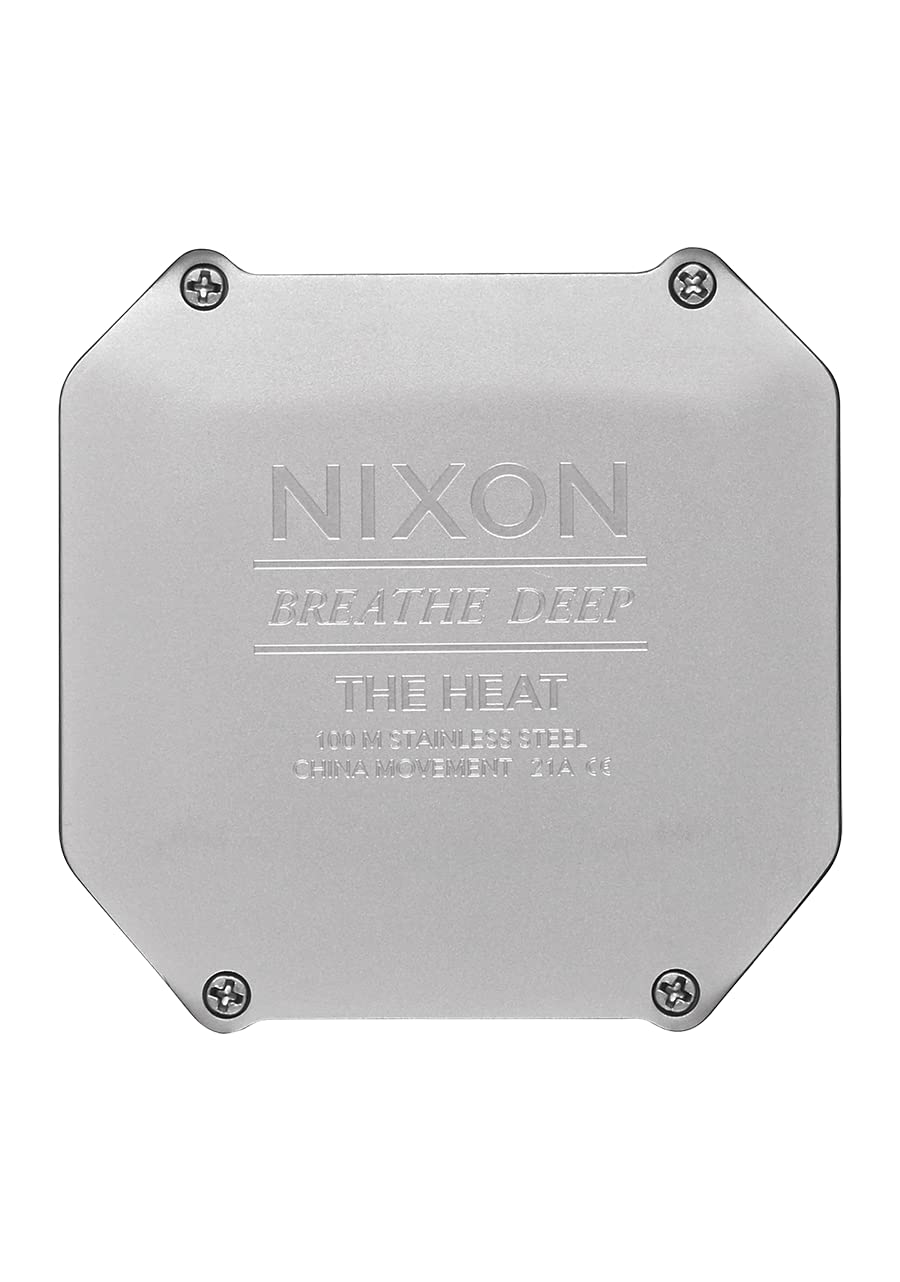 NIXON Heat A1320 Digital Sports Watch for Men & Women - 38mm Ultra Thin Lightweight Design with LCD Display - 100M Water Resistant for Swimming, Running & Workouts - 20mm PU Strap - Perfect for Gym, Outdoor Activities & Everyday Wear