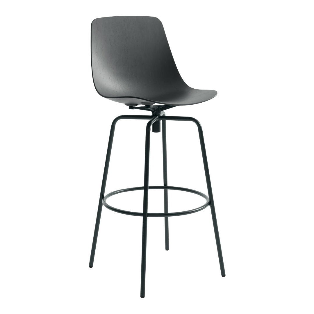 Clean Cut Barstool with Swivel Base - Modern Kitchen & Bar Stool for Home, Restaurant, and Cafe Use