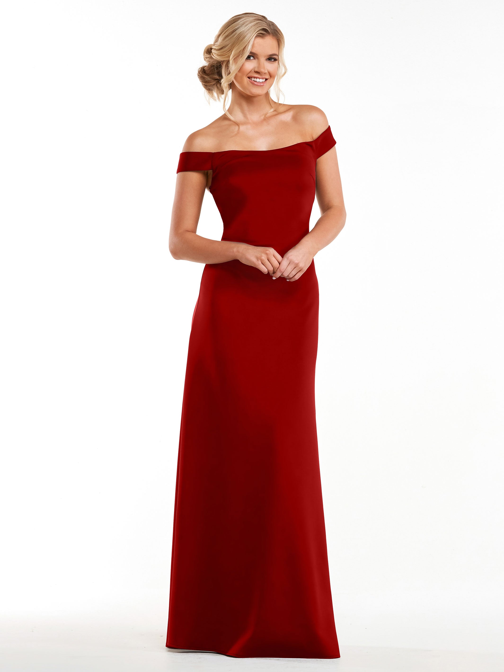 Elegant Off The Shoulder Sheath Bridesmaid Dress - Double Knit Fabric for Weddings, Parties & Formal Events