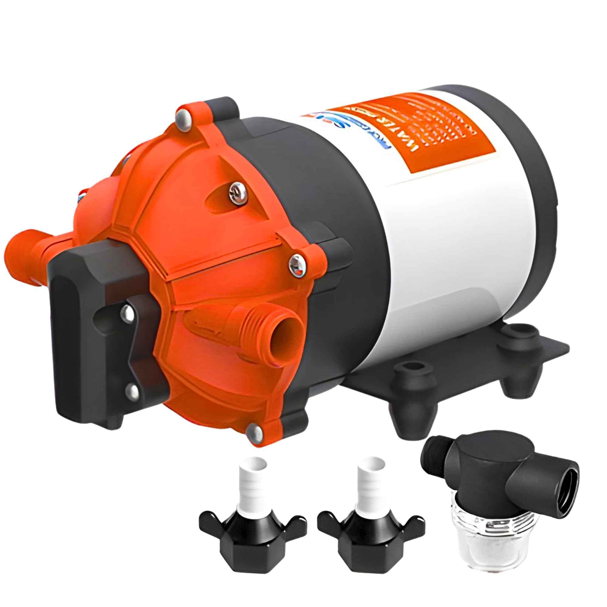 SEAFLO 53-Series 12V DC Diaphragm Water Pump 7.0 GPM 60 PSI - Heavy Duty Self-Priming Marine/RV Pump with Pressure Switch | Continuous Duty for Boats, Campers, Off-Grid Water Systems | 4-Year Warranty