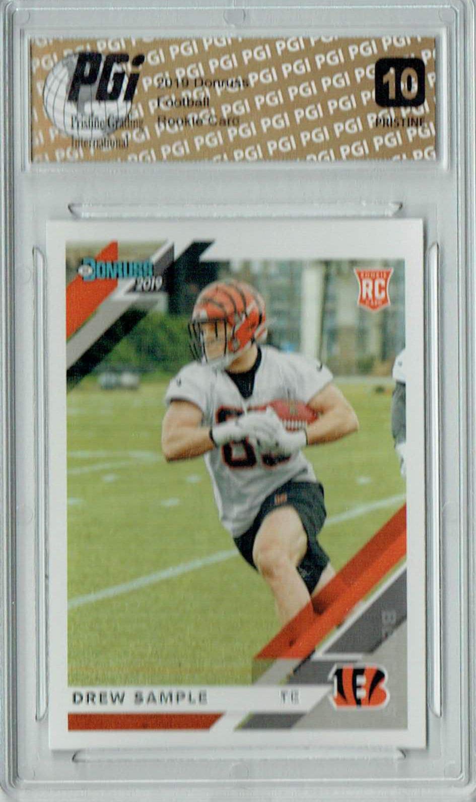 Drew Sample 2019 Donruss #275 PRISTINE Rookie Card PGI 10 - Rare Football Collectible for Fans & Investors - Perfect for Display, Trading, and Memorabilia Collections