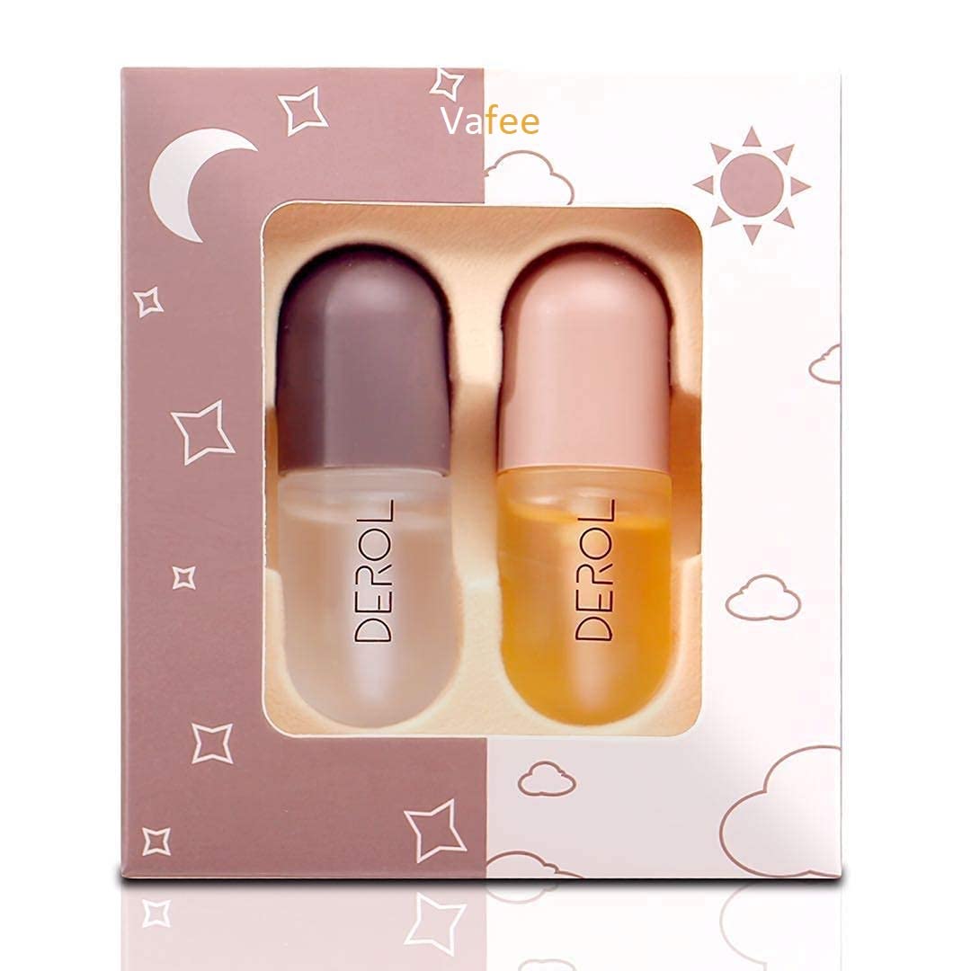 DERROL Lip Plumper by Vafee - Natural Lip Enhancer Serum for Fuller Lips, Hydrating Lip Care Treatment with Collagen Boost, Reduces Fine Lines & Wrinkles, 5.5ml (Day & Night Use) - Perfect for Date Night, Special Events & Daily Lip Care Routine