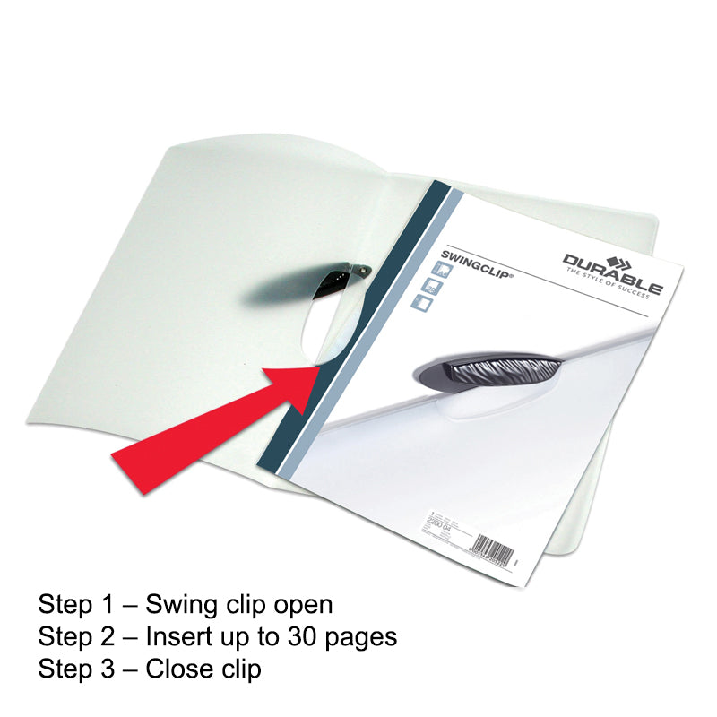 SwingClip Report Covers - Durable Plastic Binder Clips for Office, School & Home Organization - Perfect for Holding Documents, Files & Papers Securely