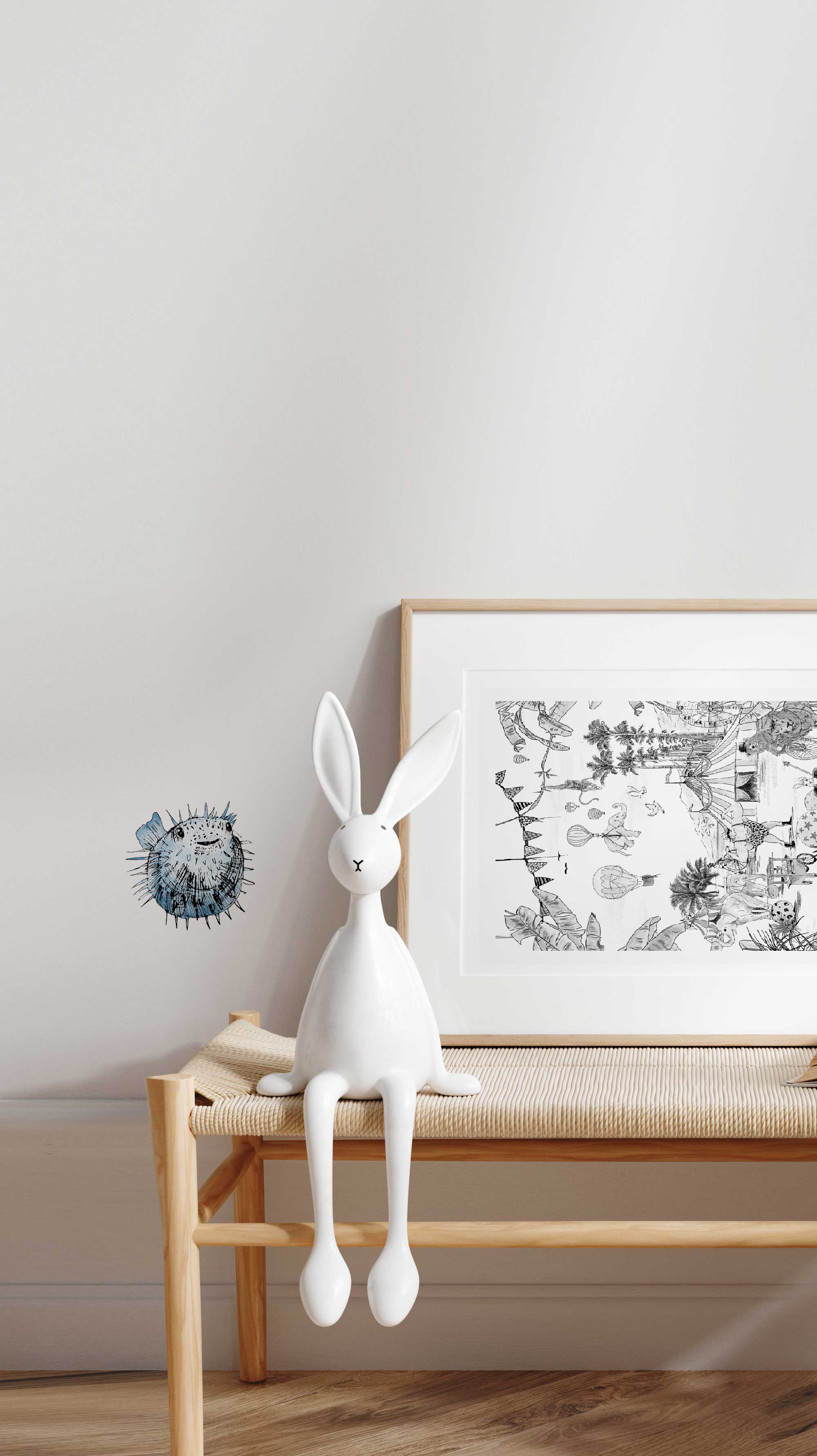 Blue Fish Wall Decal Sticker - Removable & Reusable Home Decor for Kids Room, Nursery, Living Room