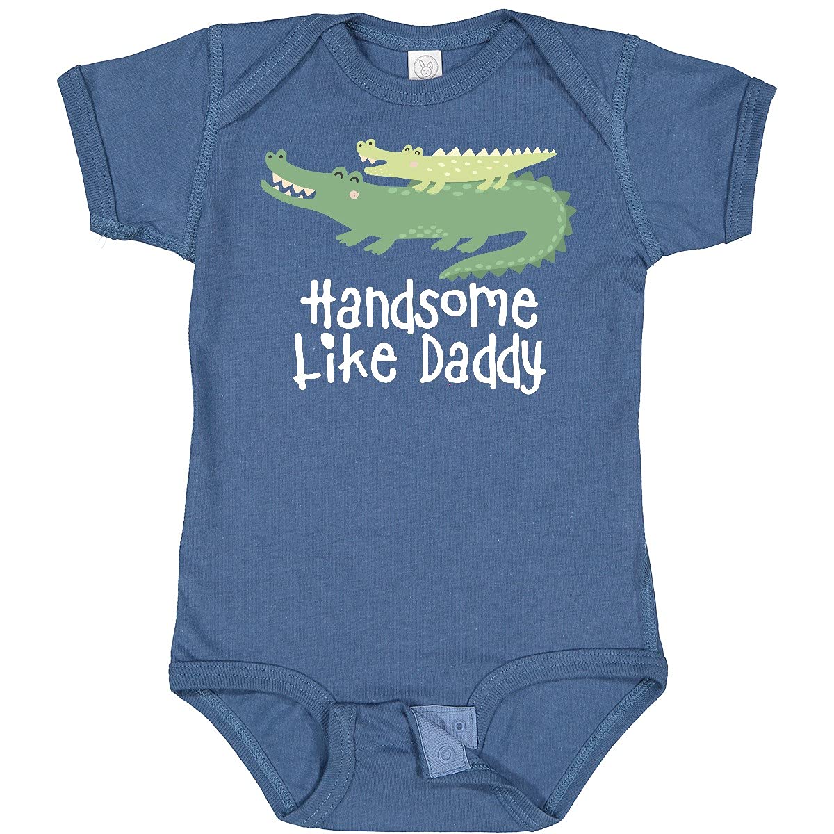 Inktastic Alligator Handsome Like Daddy Baby Boy Bodysuit - Cute Cotton Onesie for Newborns, Infants & Toddlers - Perfect for Father-Son Matching Outfits, Family Photos & Everyday Wear