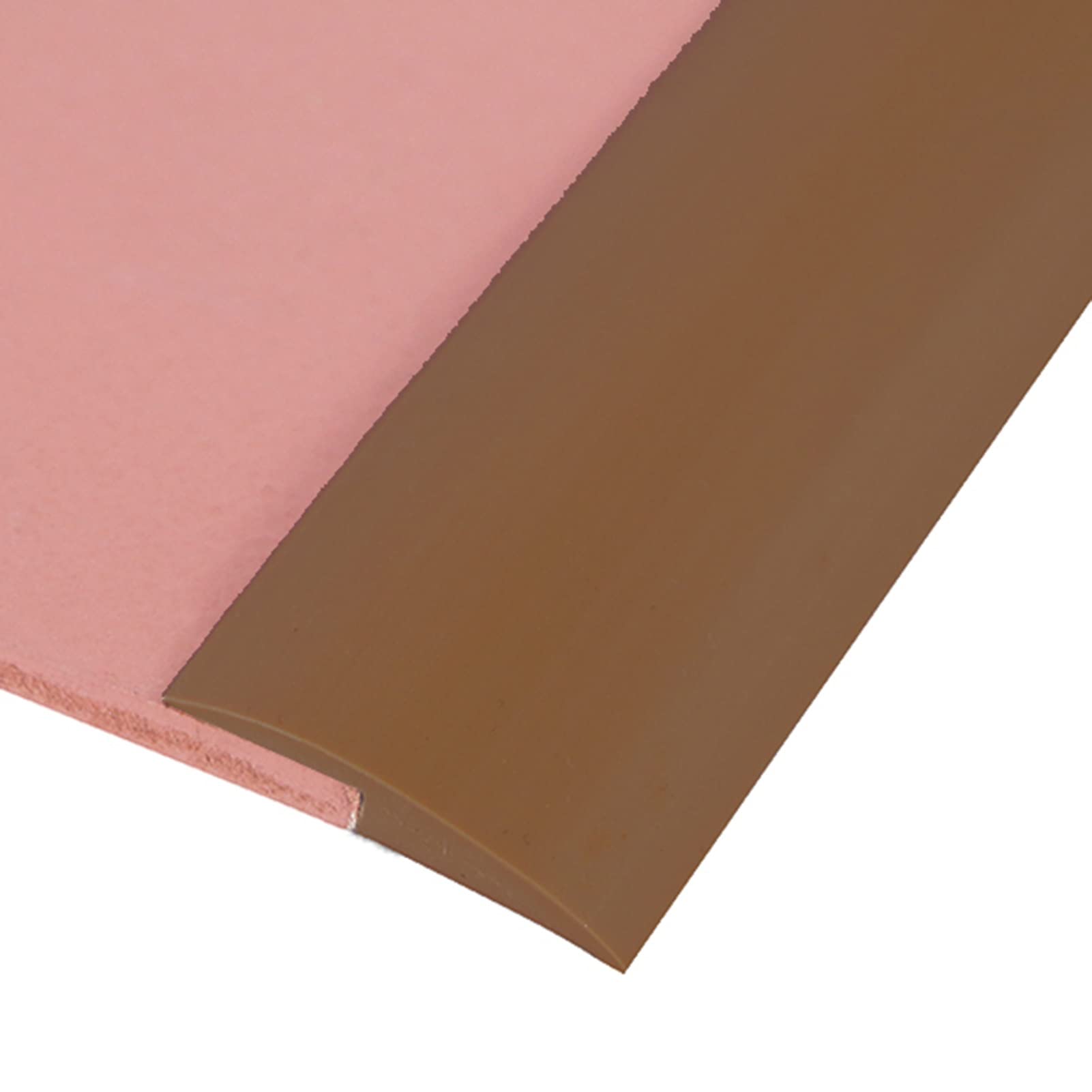 SUBECO Wood to Carpet Transition Strips - PVC Edge Trim for Flooring Gap Cover, Seam Binder & Ramp (Brown) - Perfect for Home Renovation, DIY Projects & Room Decor