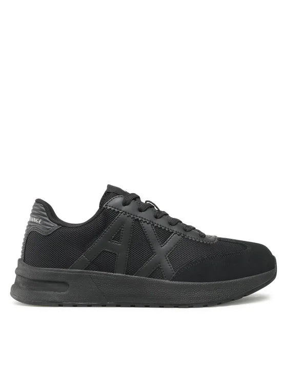 Armani Exchange Jet Black Sneakers for Men - Stylish & Comfortable Casual Shoes for Walking, Running & Everyday Wear