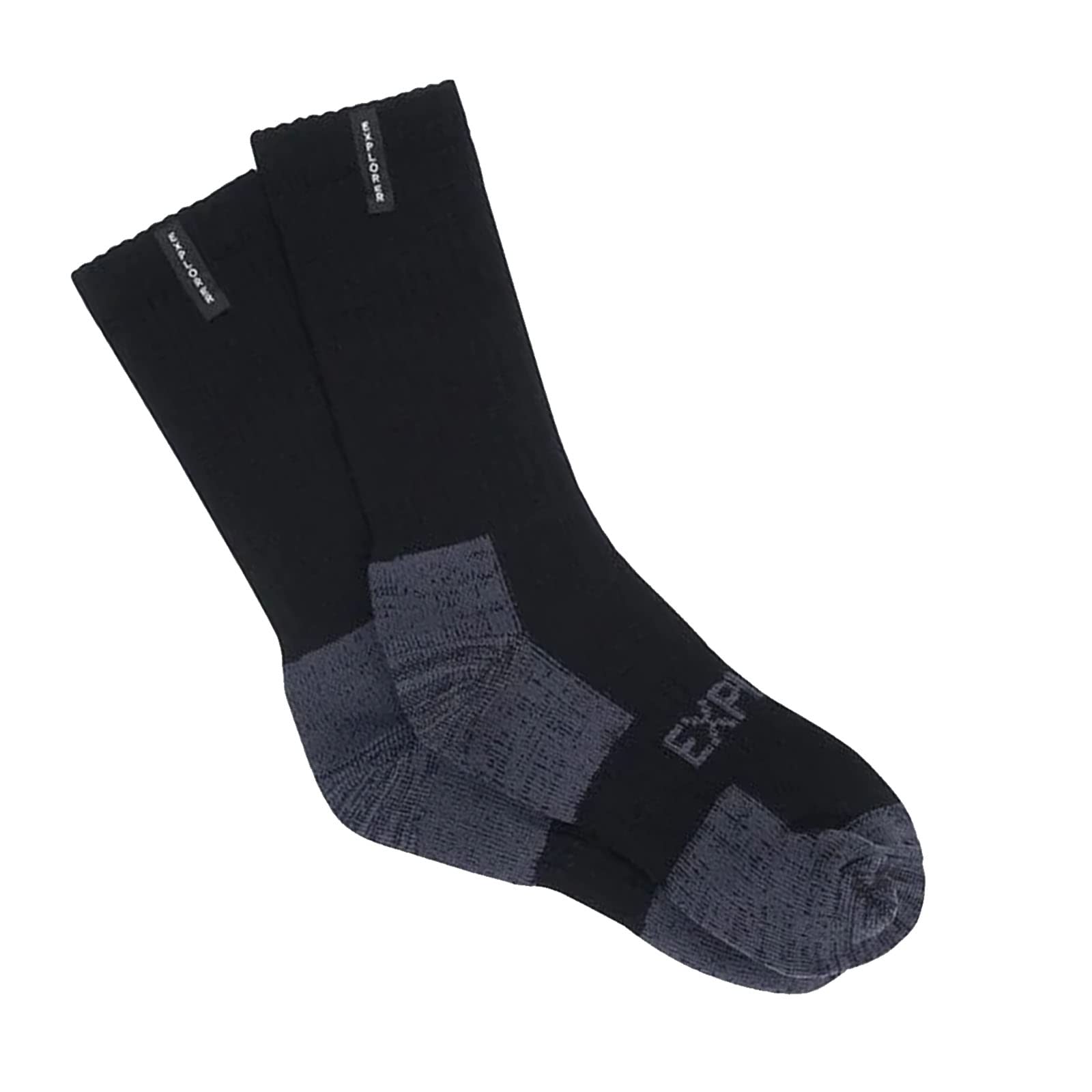 Original Men's Tough Thick Work Crew Socks - 3 Pairs of Above Ankle Cotton Socks for Outdoor, Hiking & Construction (Black, Small) - Durable & Comfortable for All-Day Wear