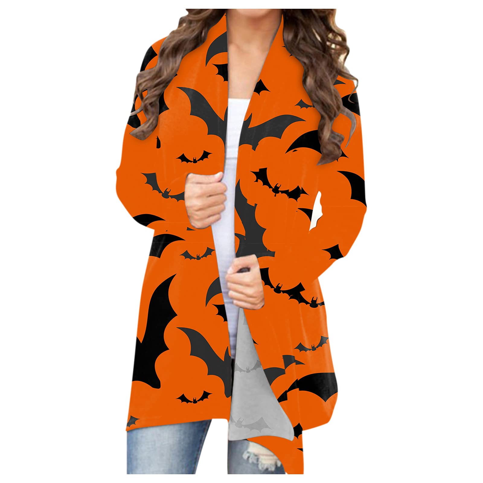 Women's Halloween Cardigan Sweaters - Trendy Open Front Outwear, Cute Blouses & Tops for Fall Season | Perfect for Costume Parties, Pumpkin Picking & Cozy Autumn Evenings