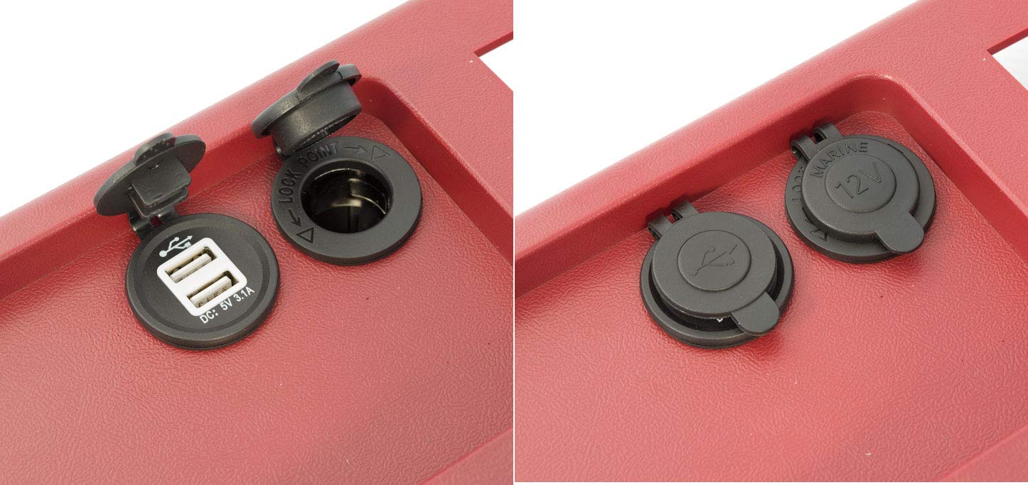 Blue Oval Industries 1987-1993 Mustang Scarlet Red Center Console with Dual Cup Holders & USB Charger - Perfect for Road Trips & Daily Commuting