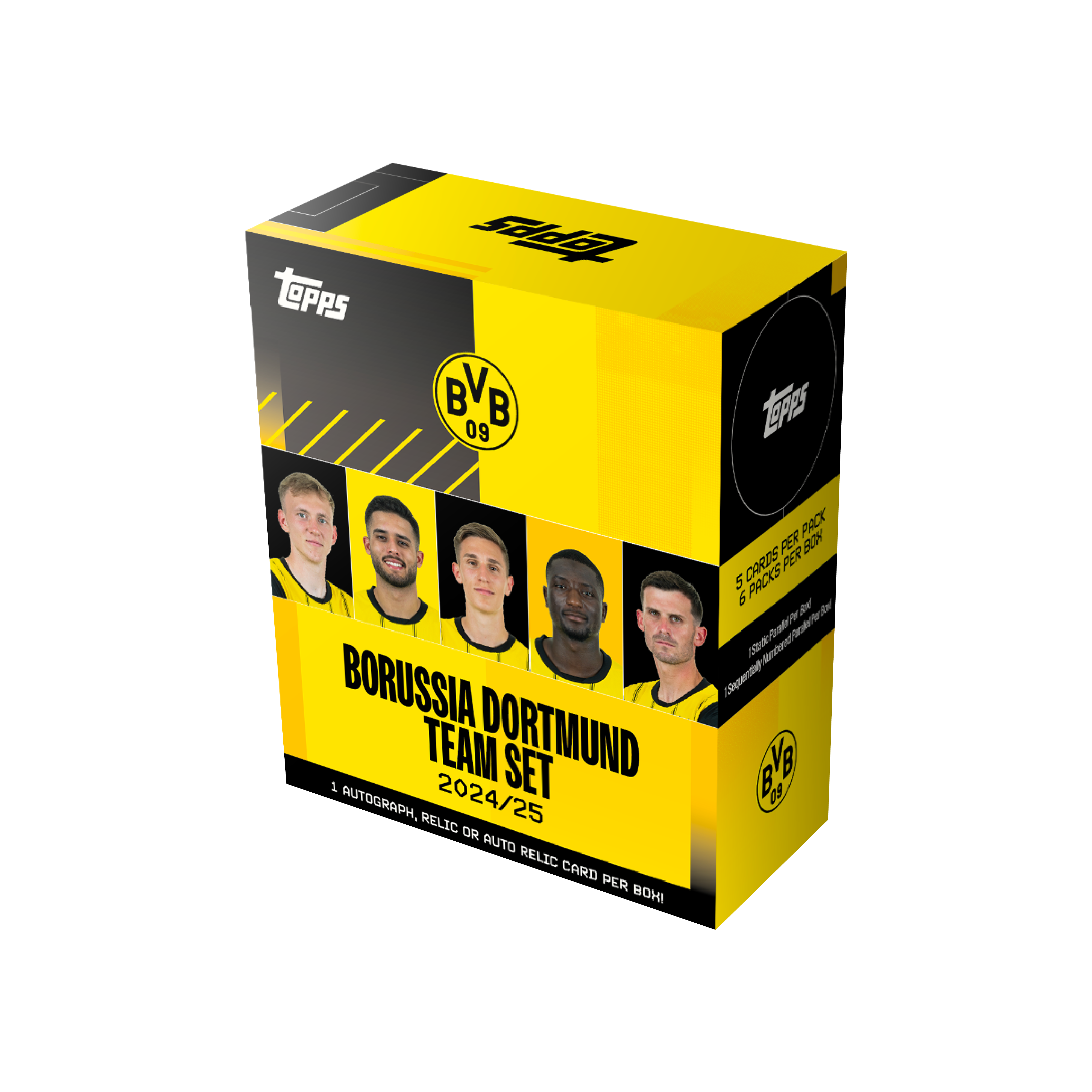 Official Topps Borussia Dortmund BVB 2024/25 Team Set Box - Soccer Trading Cards Collection for Fans & Collectors - Perfect for Gifts, Display, and Fantasy League Enthusiasts