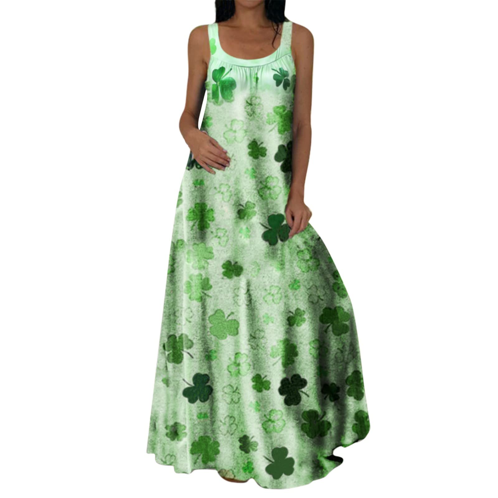 Women's Long Summer Dresses - Sexy Sleeveless Round Neck Maxi Dress | Elegant Boho Beach Fashion | Perfect for Vacation, Wedding Guest & Casual Outings