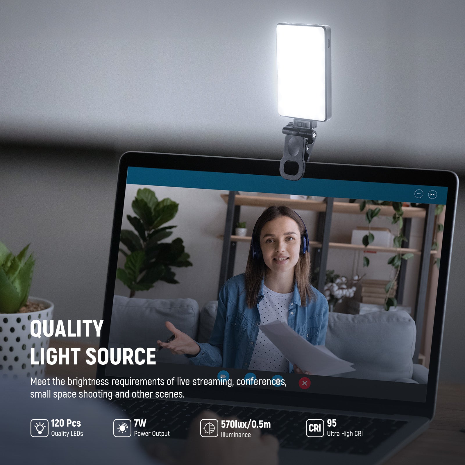 NEEWER BL120B Clip-On LED Selfie Light Kit - Portable Phone Lighting for YouTube, TikTok, Vlogging & Live Streaming - Adjustable Brightness for Perfect Selfies & Video Calls