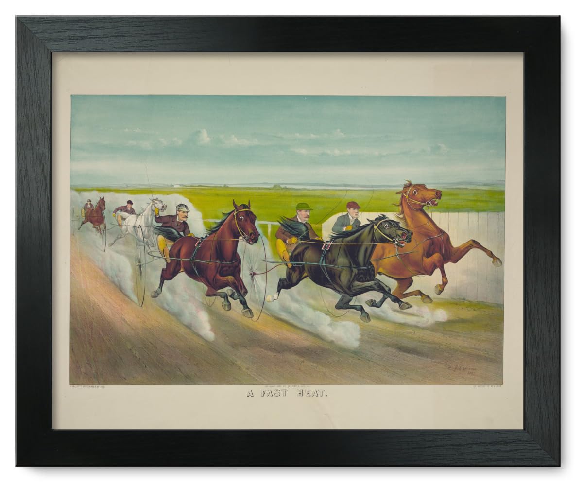 12x15 Framed Print - A Fast Heat 1887 Vintage Artwork | Wall Decor for Living Room, Bedroom & Office