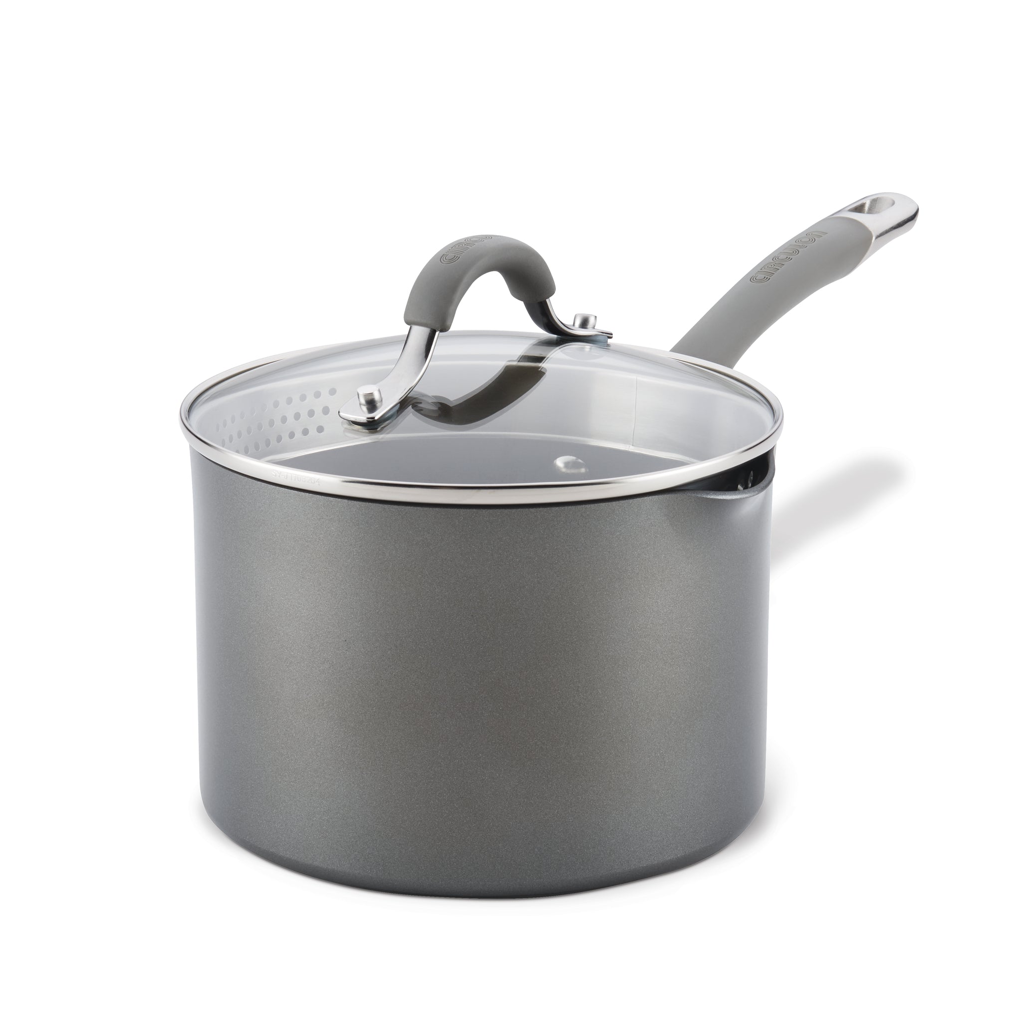 3 Quart Nonstick Straining Saucepan with Lid - Pasta & Vegetable Strainer Pot - Perfect for Cooking, Draining, and Serving Soups, Stews, and Pasta Dishes