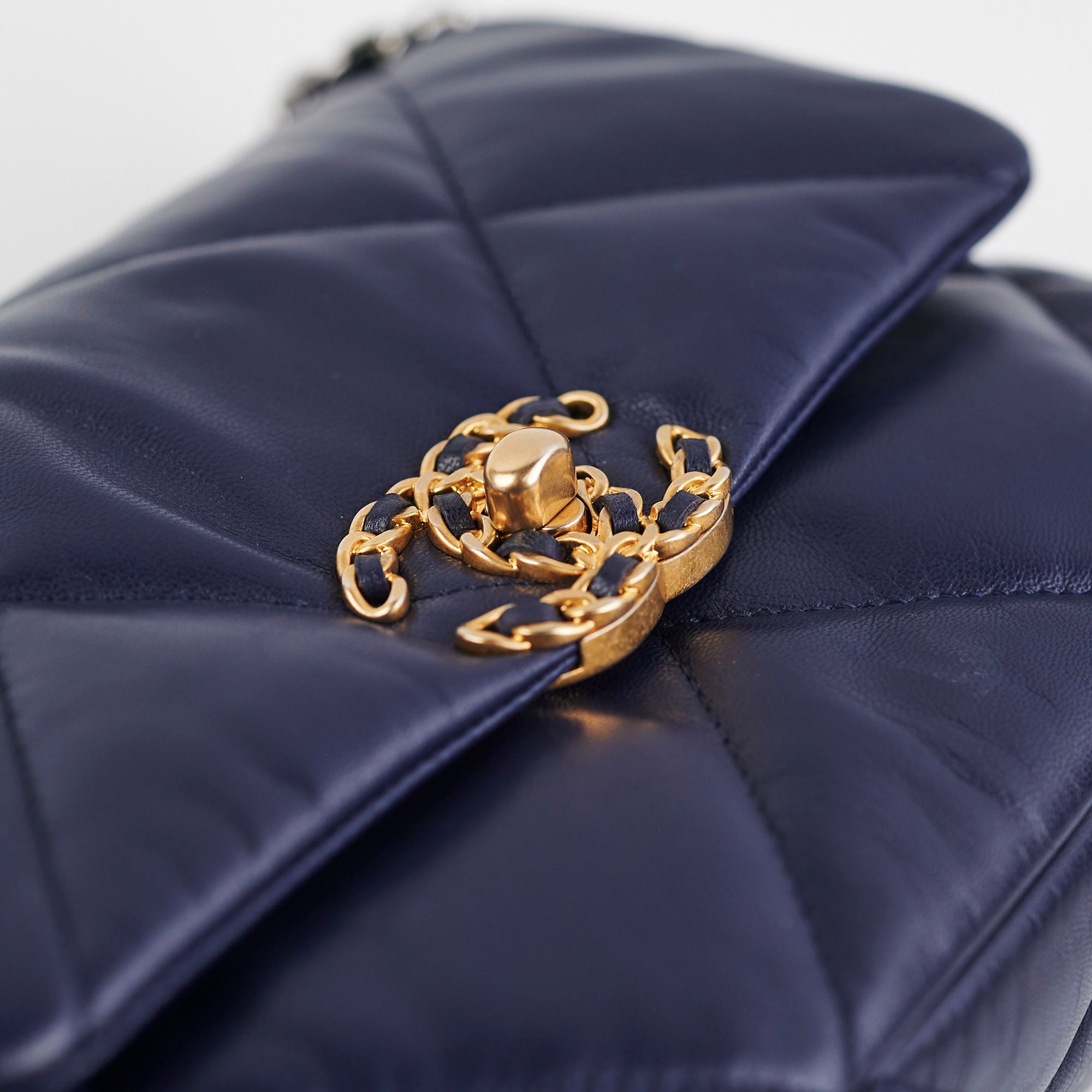 Chanel 19 Small Navy Blue Leather Crossbody Bag - Luxury Designer Handbag for Women | Perfect for Date Night, Office & Everyday Use