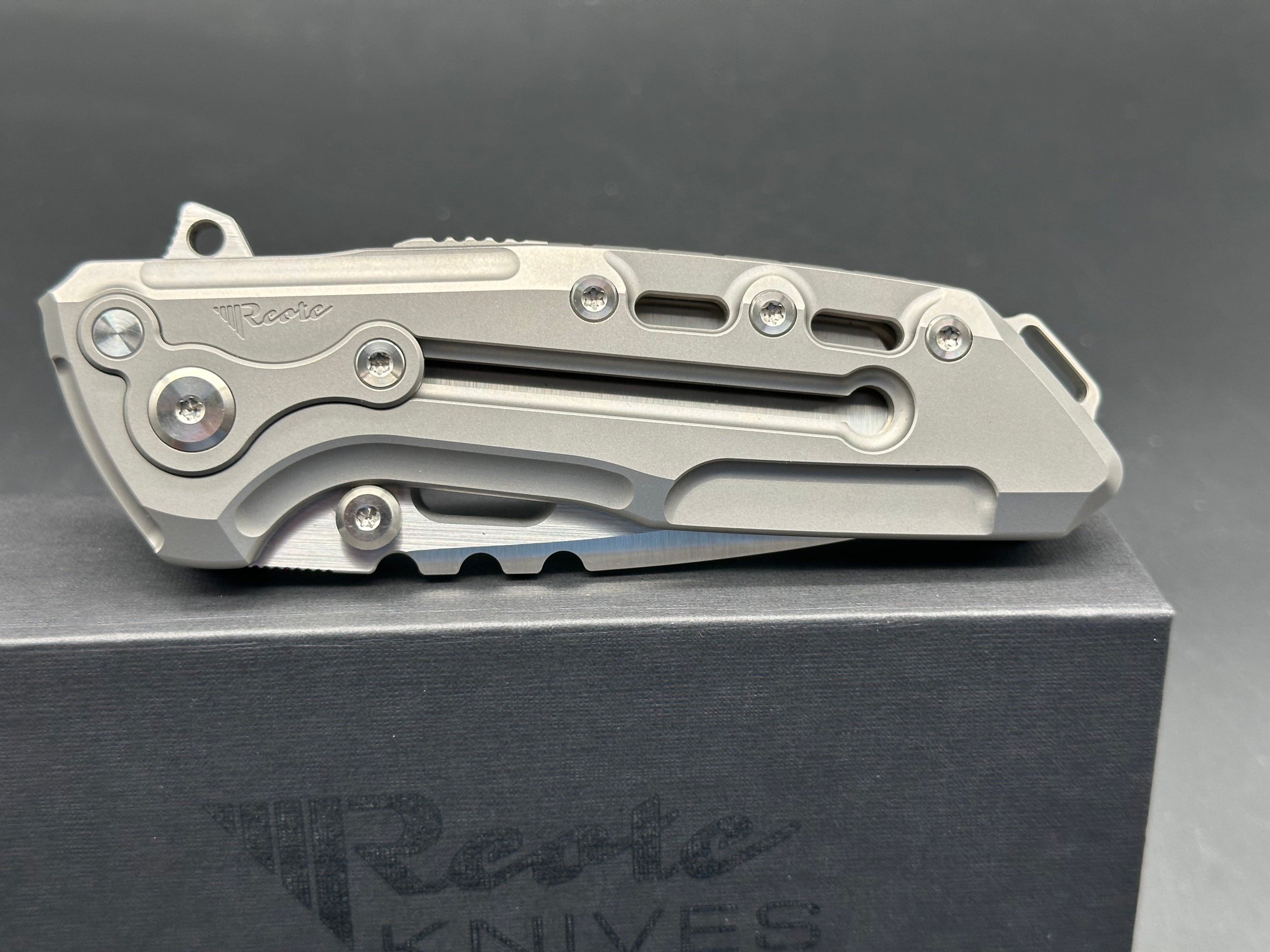 Reate Terminator T1000 Titanium Folding Knife - CPM 3V Steel Blade, Milled Handle for Outdoor, EDC & Survival Use