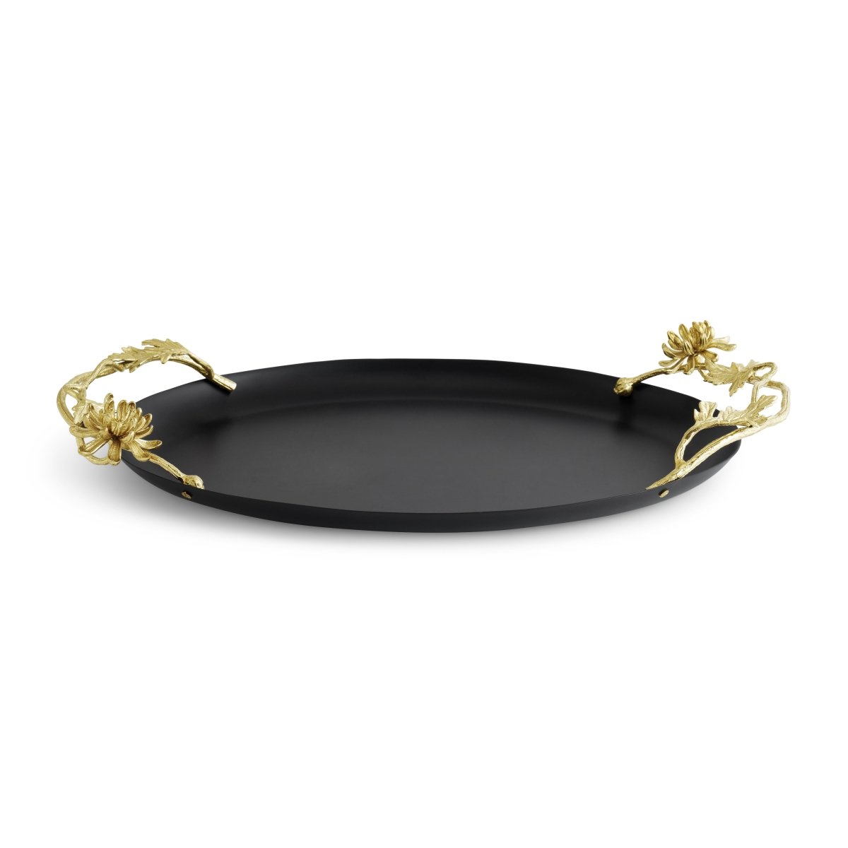 Elegant Dahlia Oval Serving Tray - Decorative Handmade Wooden Tray for Dining, Coffee Table, and Home Decor - Perfect for Entertaining, Gifts, and Organizing