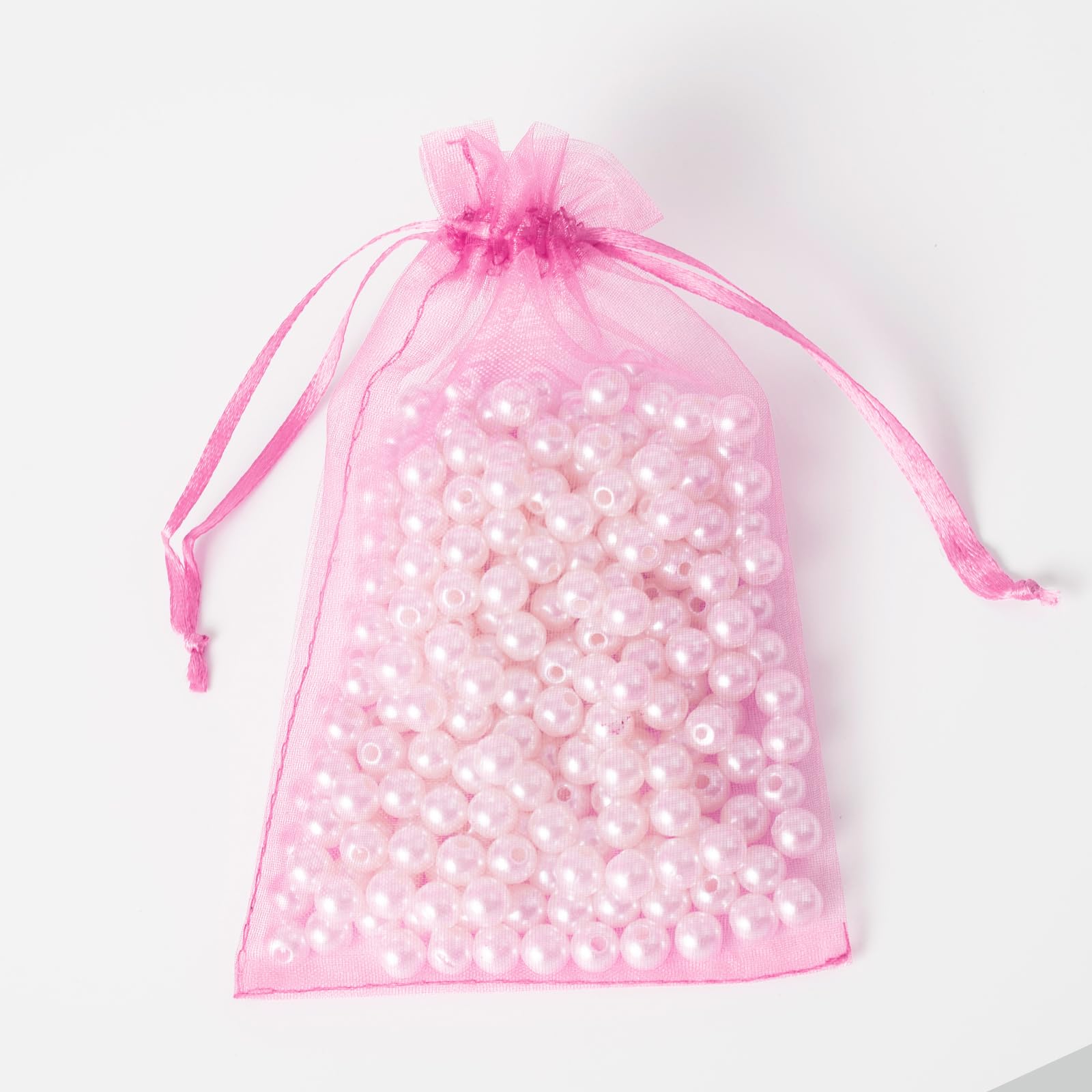 100PCS 4x6 Inches (10x15cm) Pink Organza Drawstring Bags - Small Mesh Jewelry Gift Packaging Bags for Soaps, Makeup, Wedding Favors, Party, Valentine's Day - Perfect for DIY Crafts, Bridal Shower, Baby Shower & Holiday Gifts