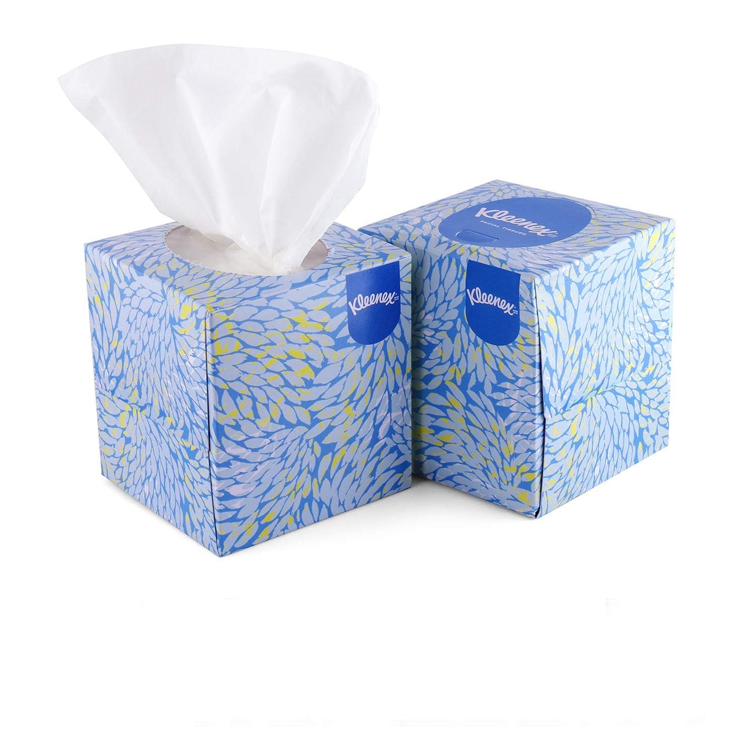Kleenex 60039 2-Ply Facial Tissues Cube Box - 50 Sheets per Box, Pack of 2 (100 Sheets Total) | Soft & Strong Tissues for Home, Office & Travel Use