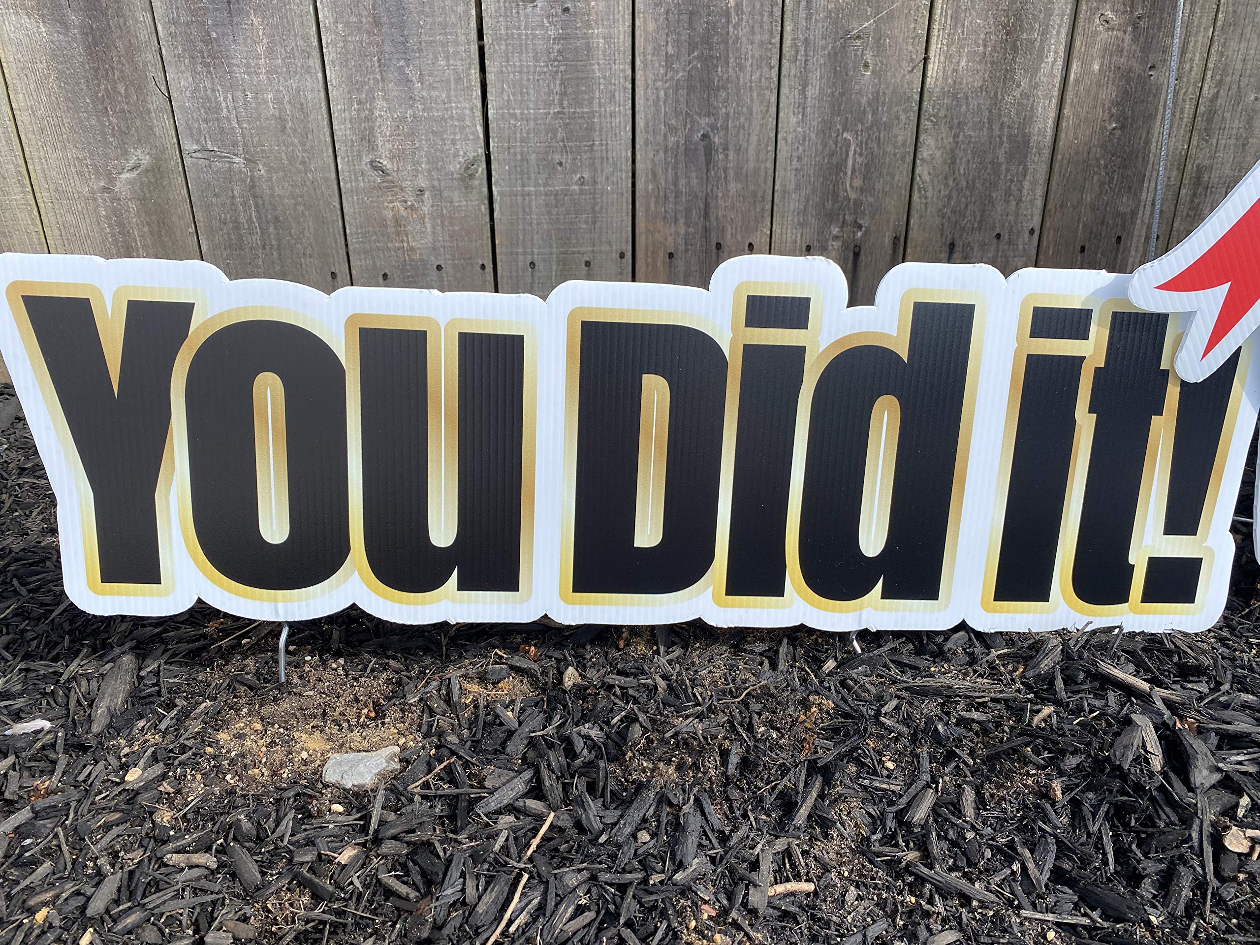 Personalized Class of 2021 Graduation Yard Sign with Metal Stakes - Custom Name Lawn Decor for High School & College Graduation Parties