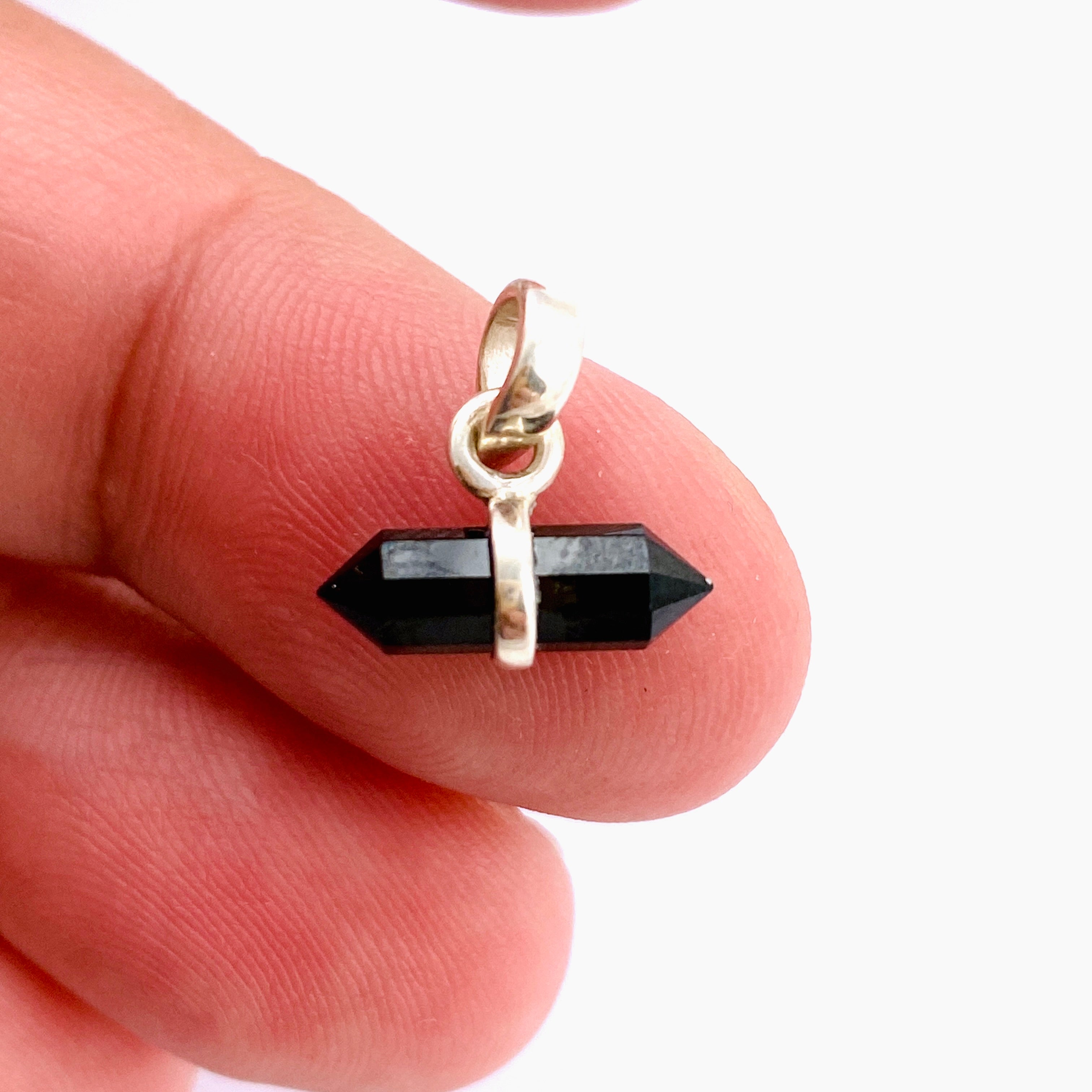 Natural Gemstone Double Point Pendant Necklace - Horizontal Design (PPGJ1009) | Healing Crystal Jewelry for Meditation, Yoga & Spiritual Energy