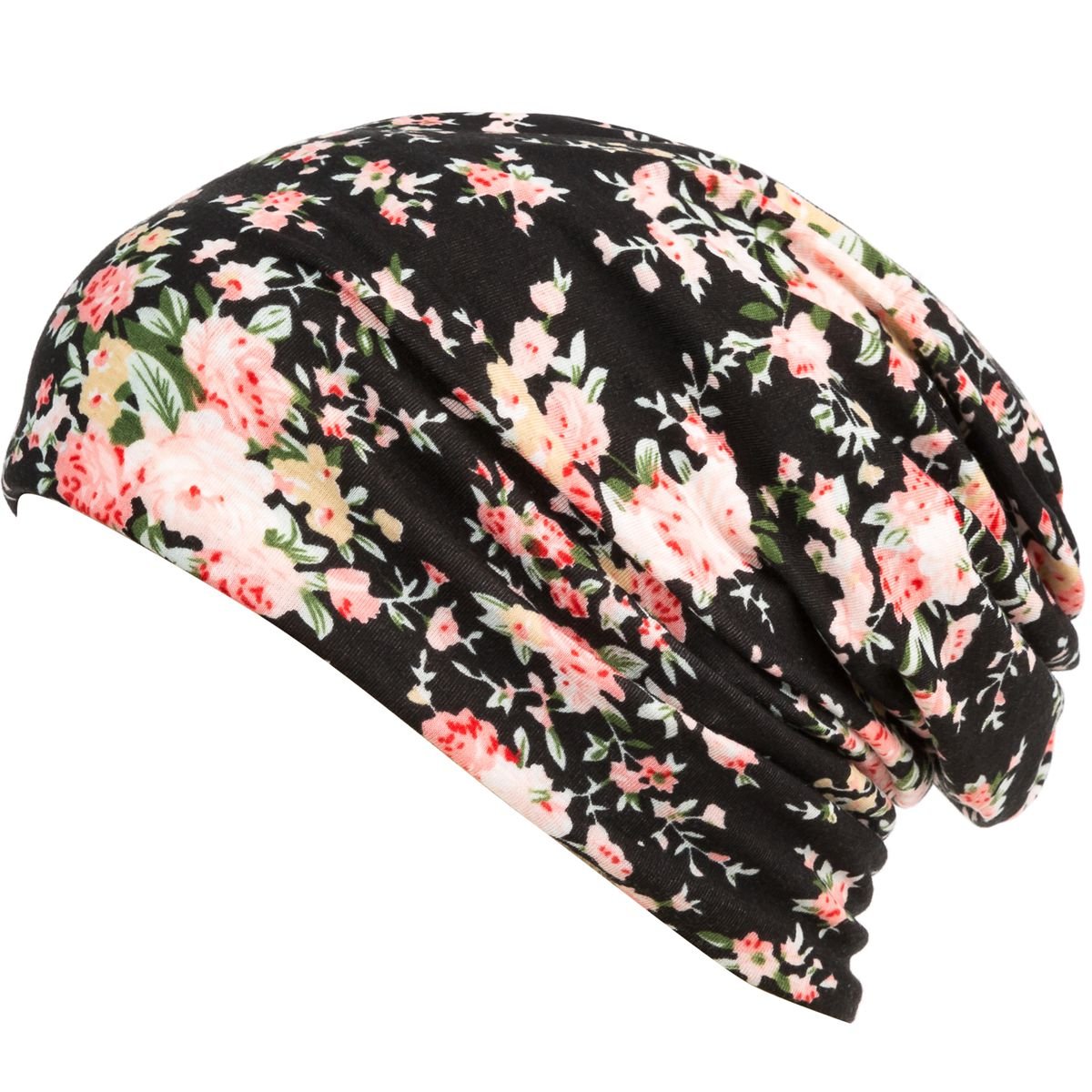 DancMolly Floral Print Stretchy Beanie Hats for Women - Soft Winter Knit Cap, Chemo Turban & Casual Headwear (Perfect for Cancer Patients, Outdoor Activities & Everyday Fashion)