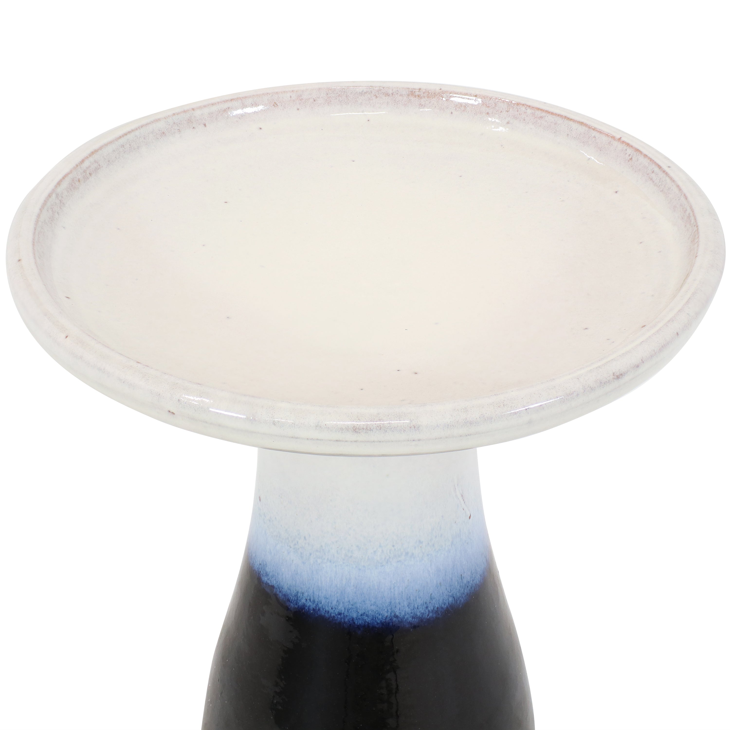Sunnydaze 18 Inch Glazed Ceramic Outdoor Bird Bath - Garden Decor for Attracting Birds & Enhancing Outdoor Spaces