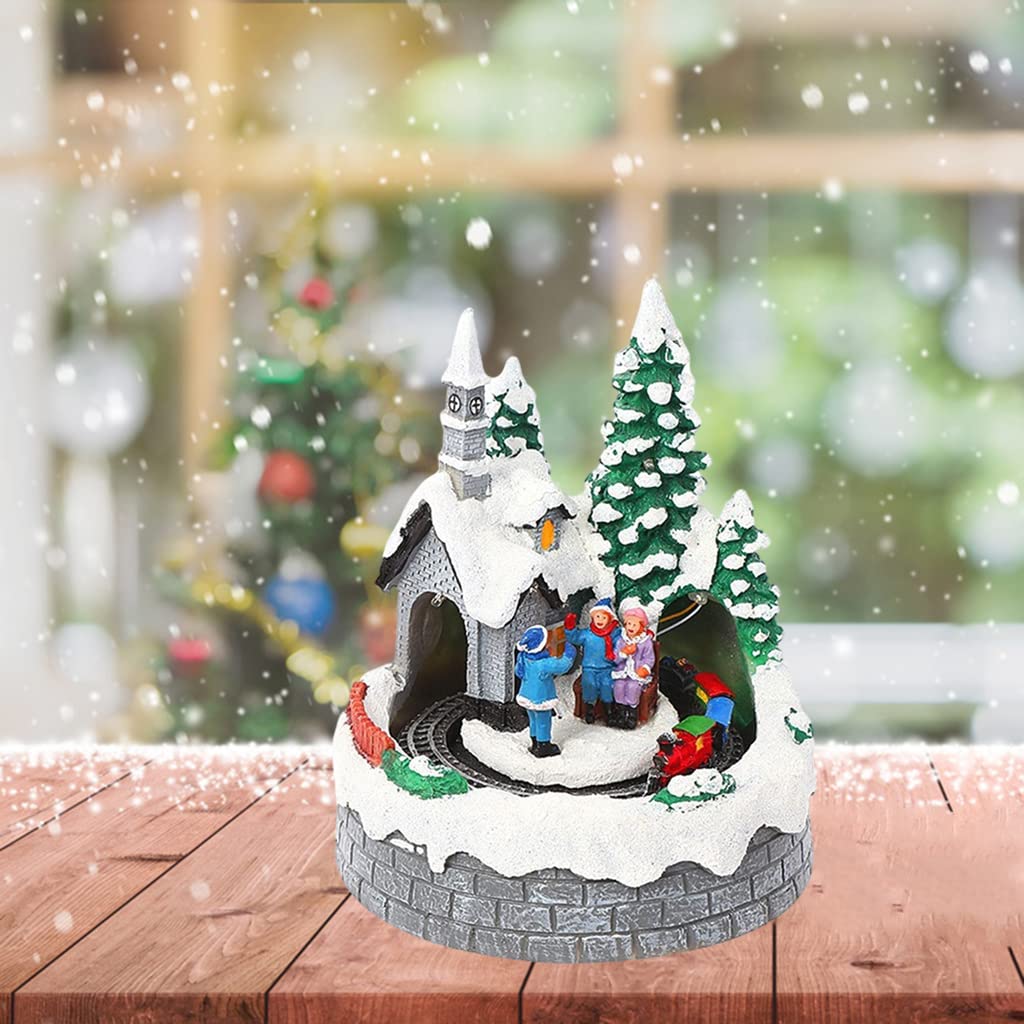 LED Music Snow House Decorations - Luminous Christmas House Statue for Desktop, Party & Wedding Decor - Perfect for Holiday Home Decor, Gift Giving & Festive Celebrations